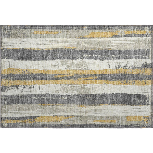 Florence Machine Washable Transitional Gold Rug 1'8" x 2'6"