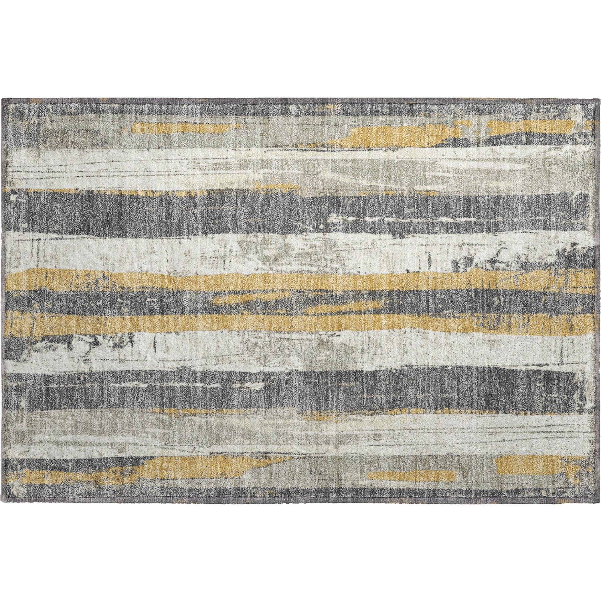 Florence Machine Washable Transitional Gold Rug 1'8" x 2'6" #shape_Rectangle