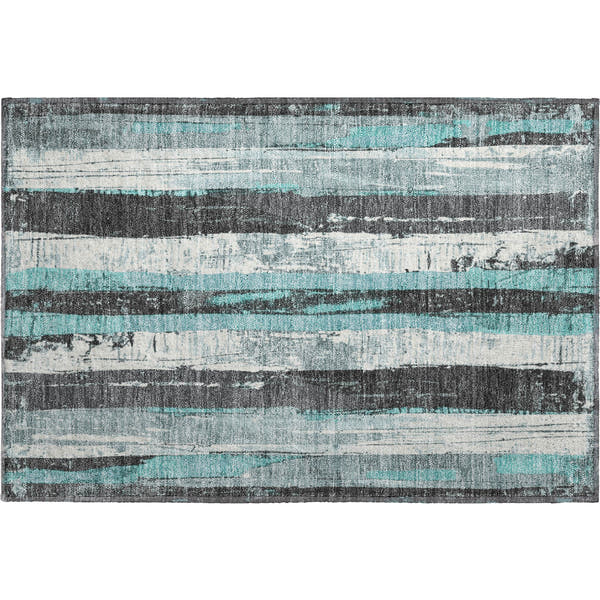Florence Machine Washable Transitional Teal Rug 1'8" x 2'6"