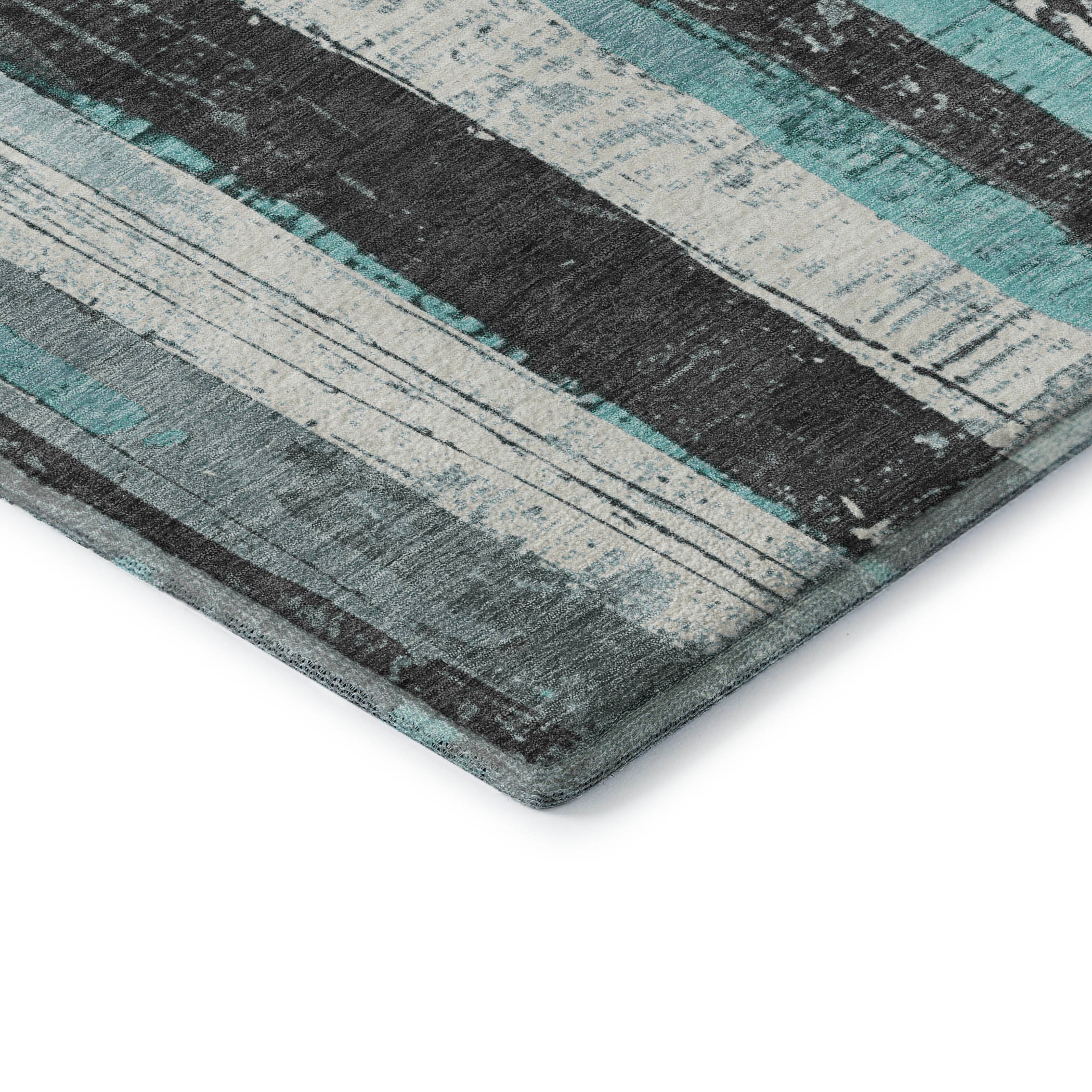 Florence Machine Washable Transitional Teal Rug 1'8" x 2'6" #shape_Rectangle