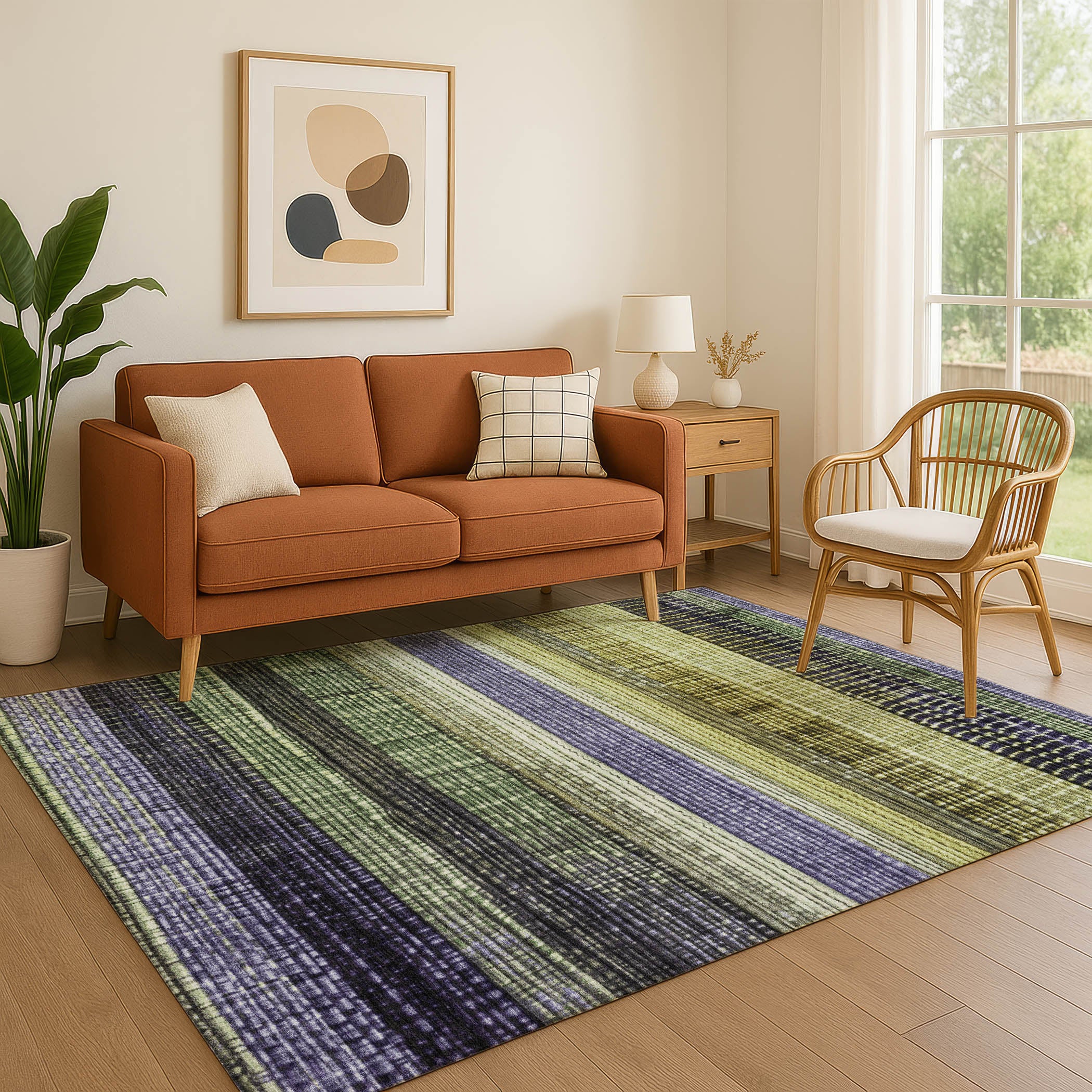 Montevideo Machine Washable Transitional Aloe Green Rug 2'6" x 3'10" #shape_Rectangle