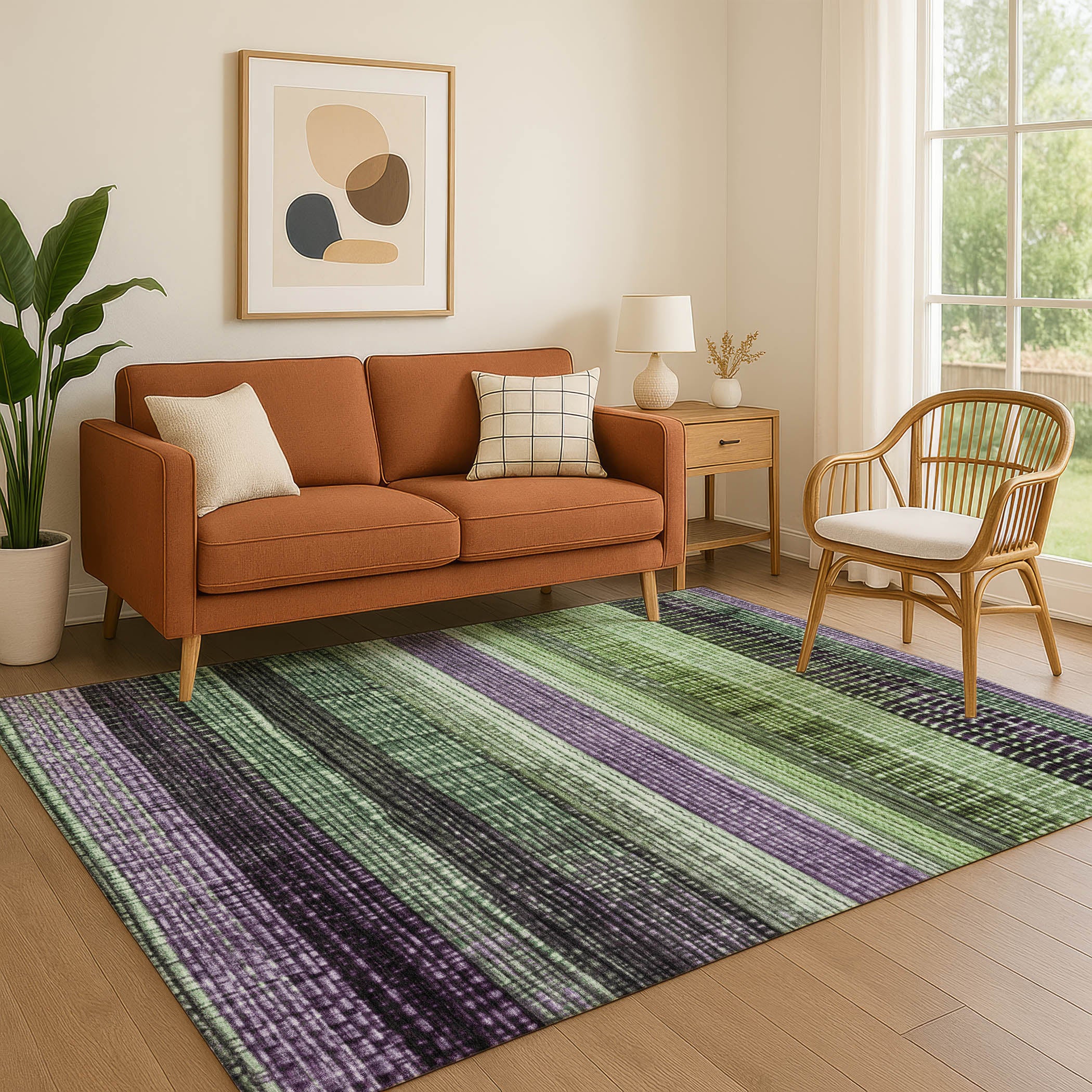 Montevideo Machine Washable Transitional Purple Rug 2'6" x 3'10" #shape_Rectangle