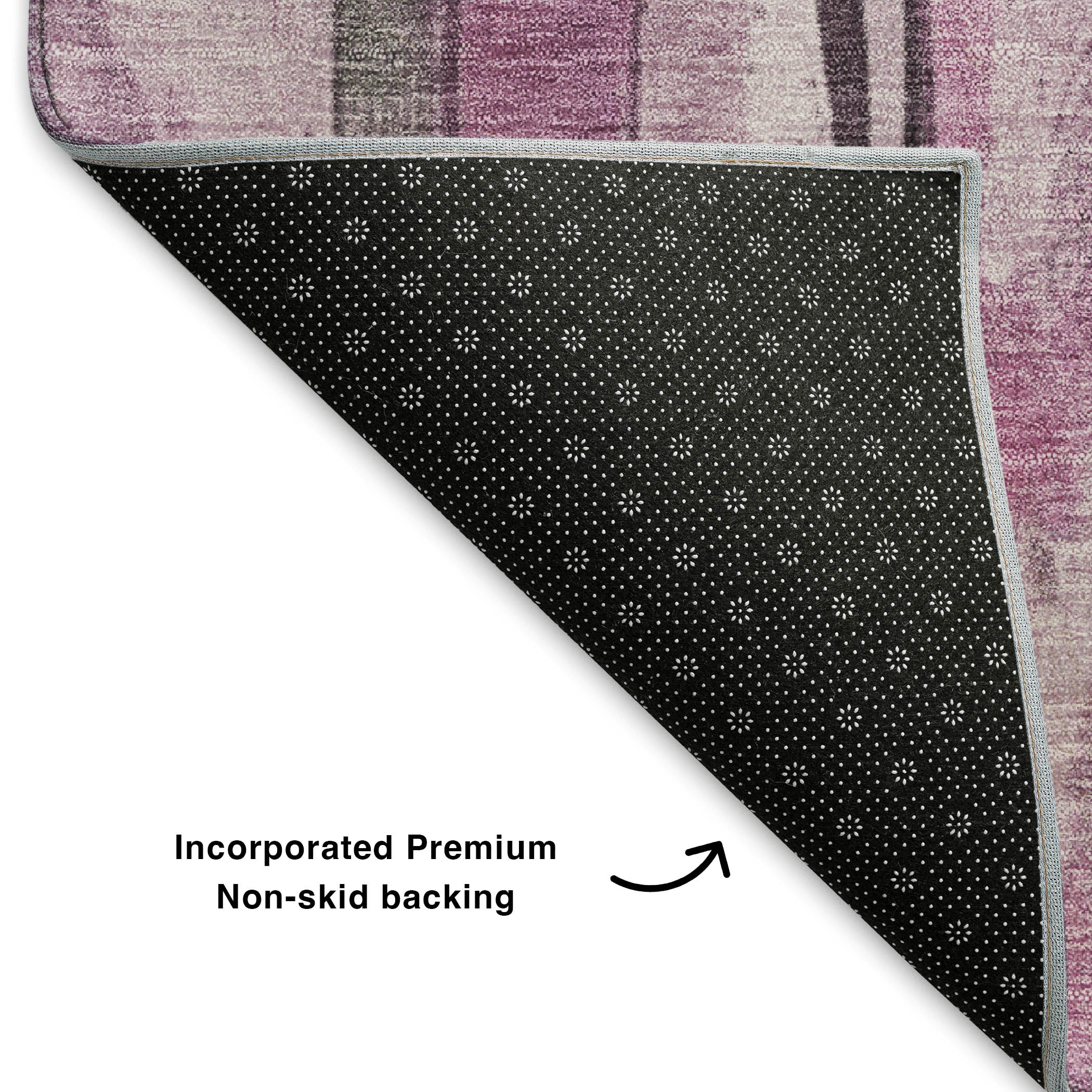 Dublin Machine Washable Transitional Pink Rug 1'8" x 2'6" #shape_Rectangle