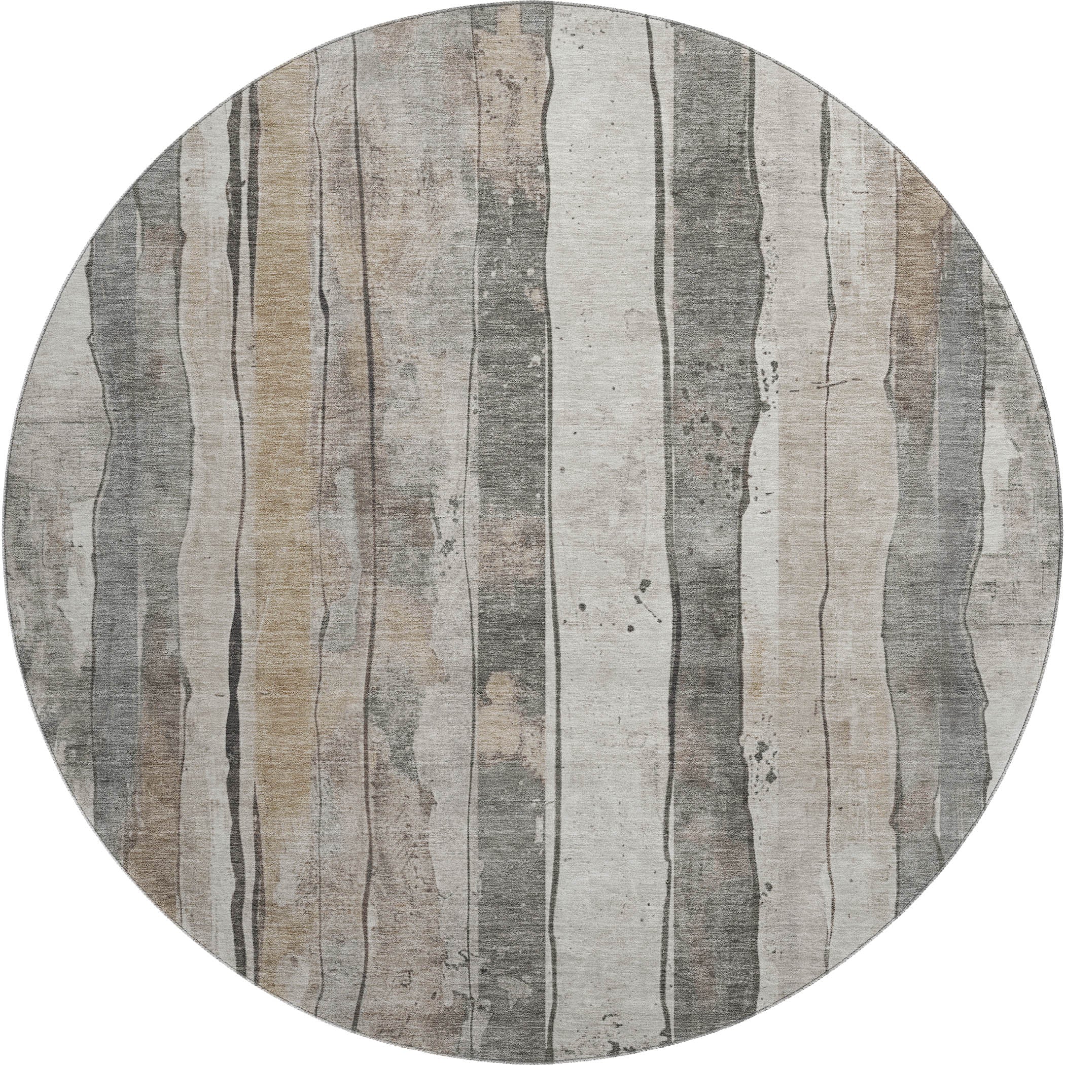 Dublin Machine Washable Transitional Putty Ivory Rug 8' x 8' #shape_Round