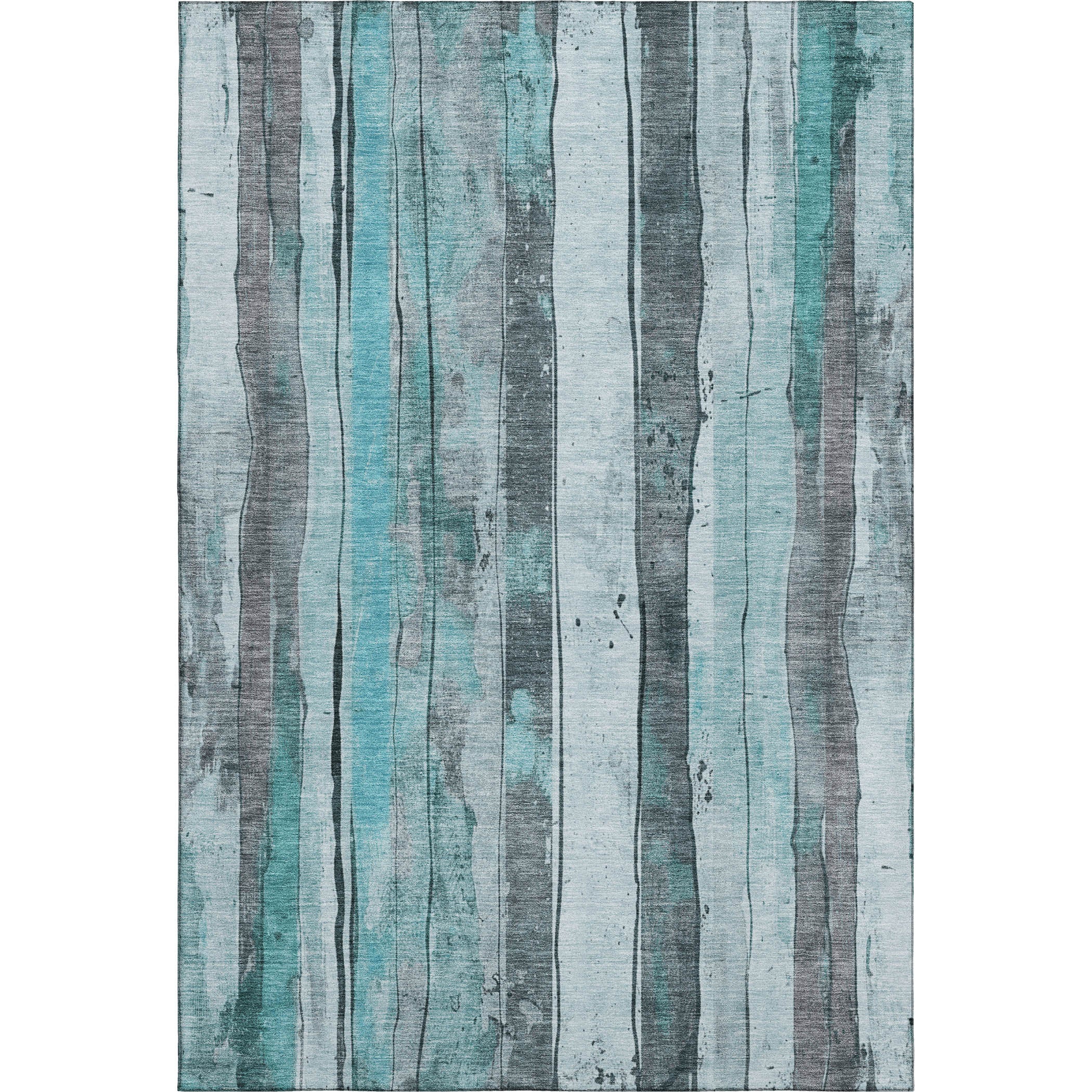 Dublin Machine Washable Transitional Teal Rug 2'6" x 3'10" #shape_Rectangle