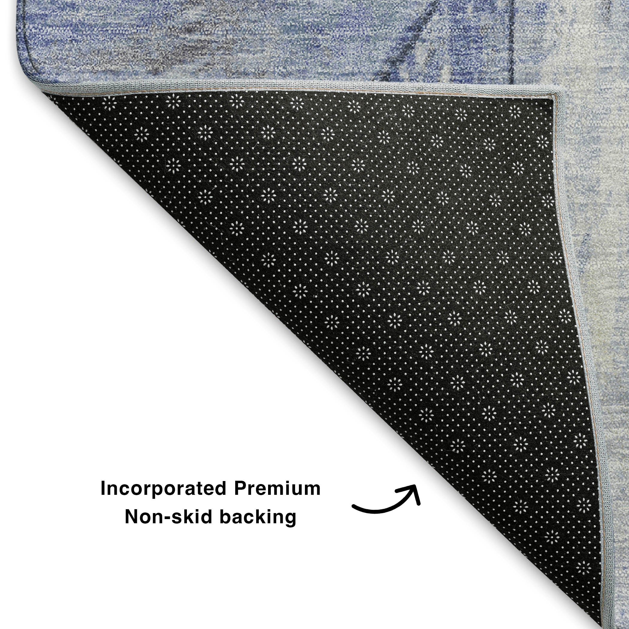 Rome Machine Washable Transitional Denim Blue Rug 1'8" x 2'6" #shape_Rectangle