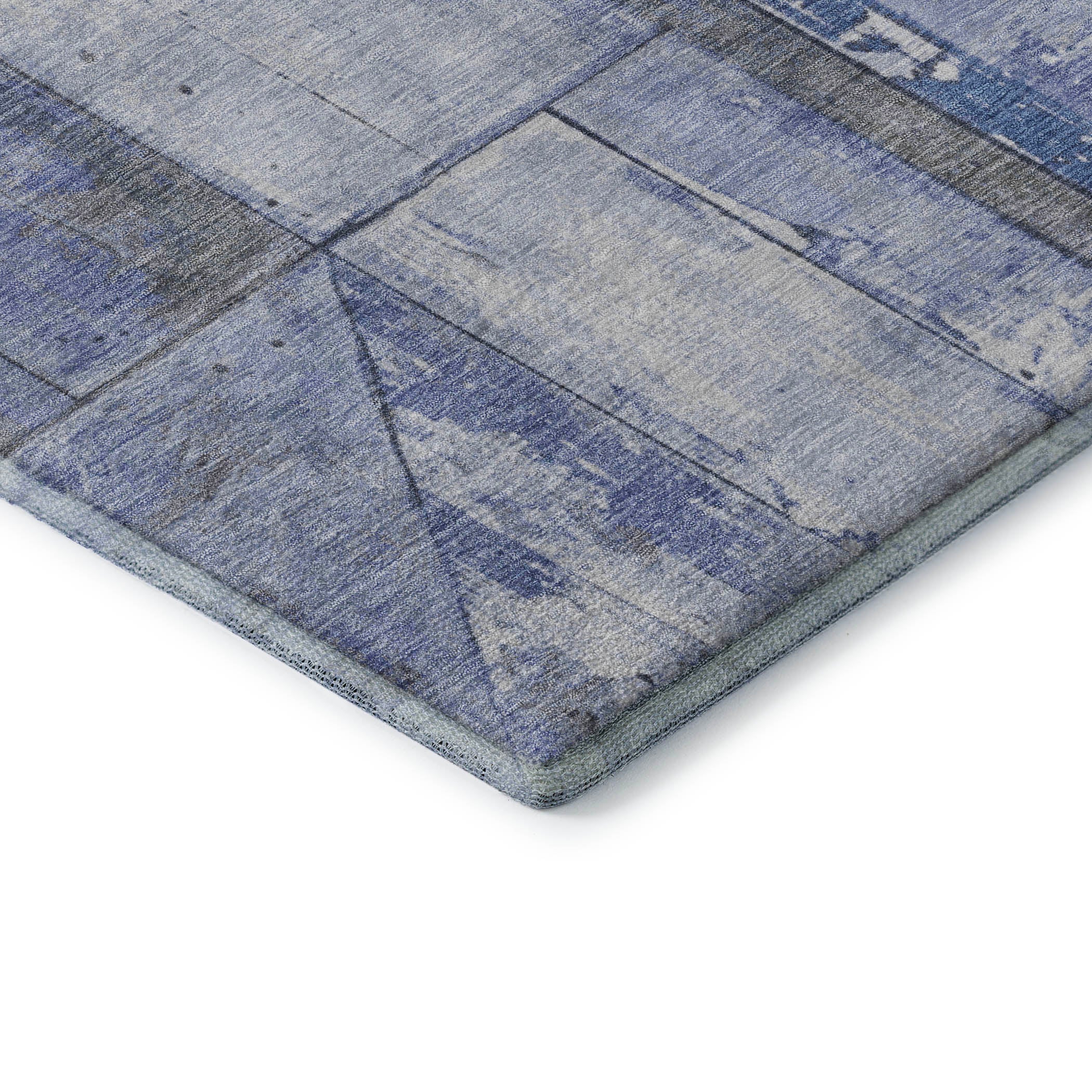 Rome Machine Washable Transitional Denim Blue Rug 1'8" x 2'6" #shape_Rectangle