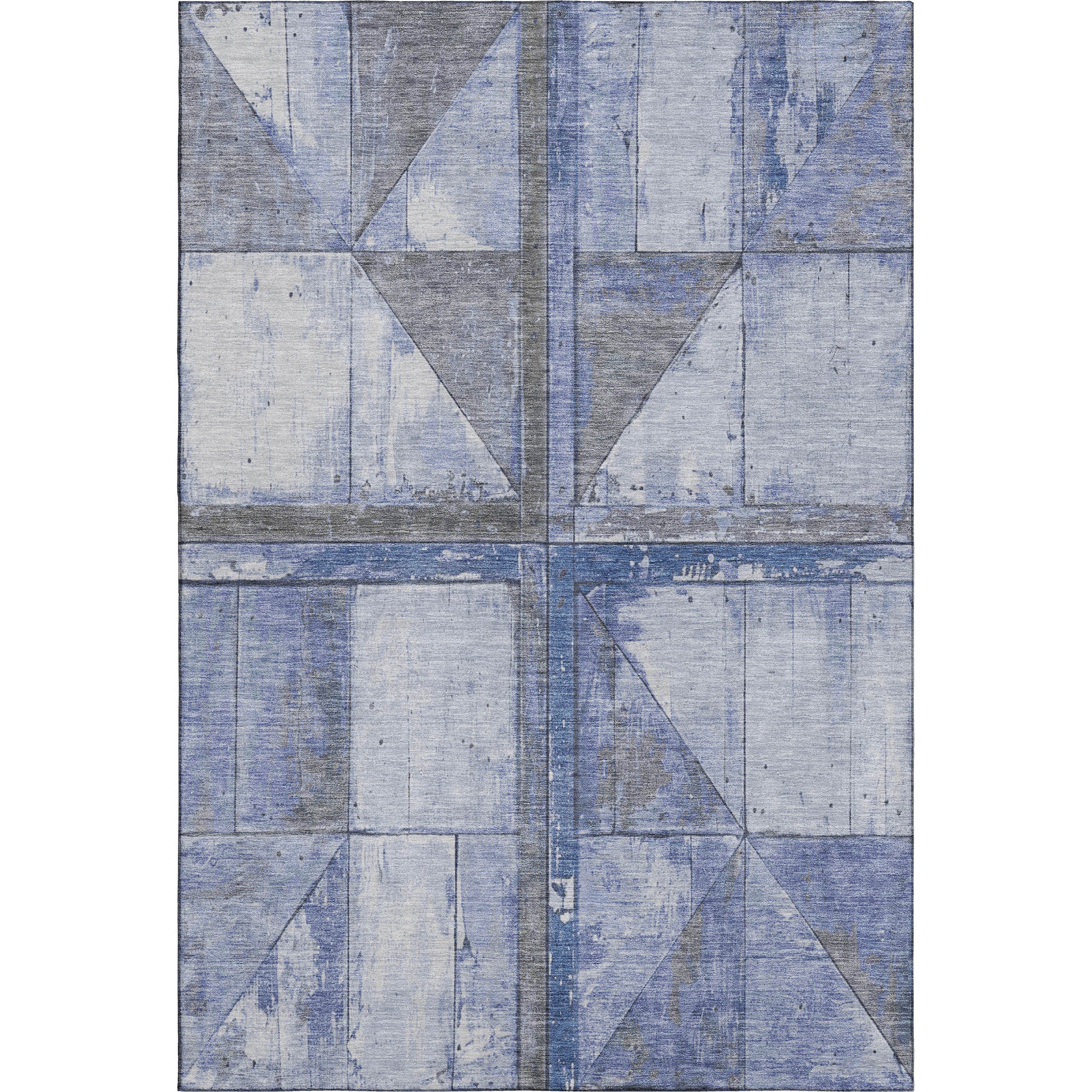 Rome Machine Washable Transitional Denim Blue Rug 2'6" x 3'10" #shape_Rectangle
