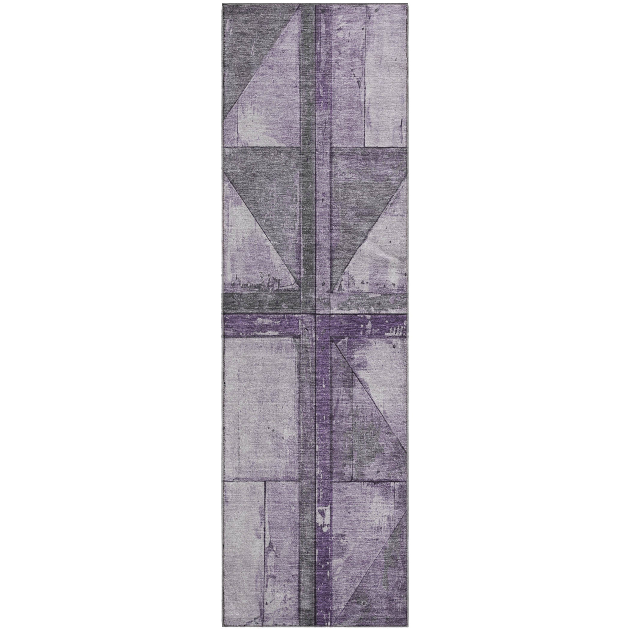 Rome Machine Washable Transitional Purple Rug 2'3" x 7'6" #shape_Runner