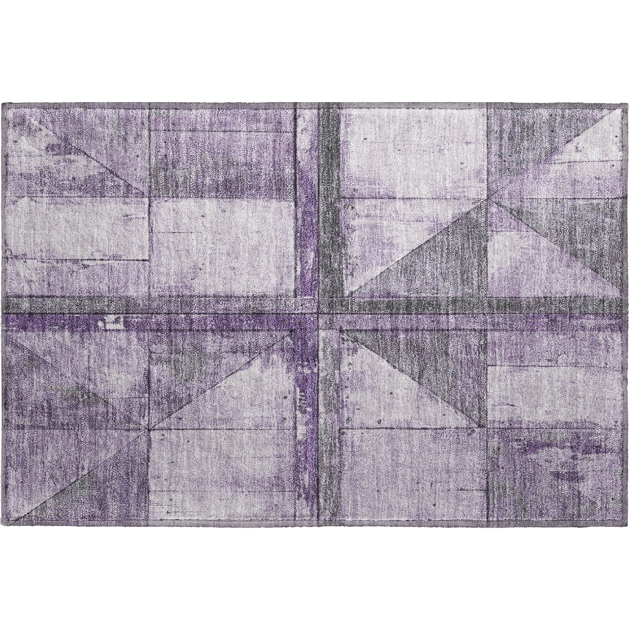 Rome Machine Washable Transitional Purple Rug 1'8" x 2'6" #shape_Rectangle