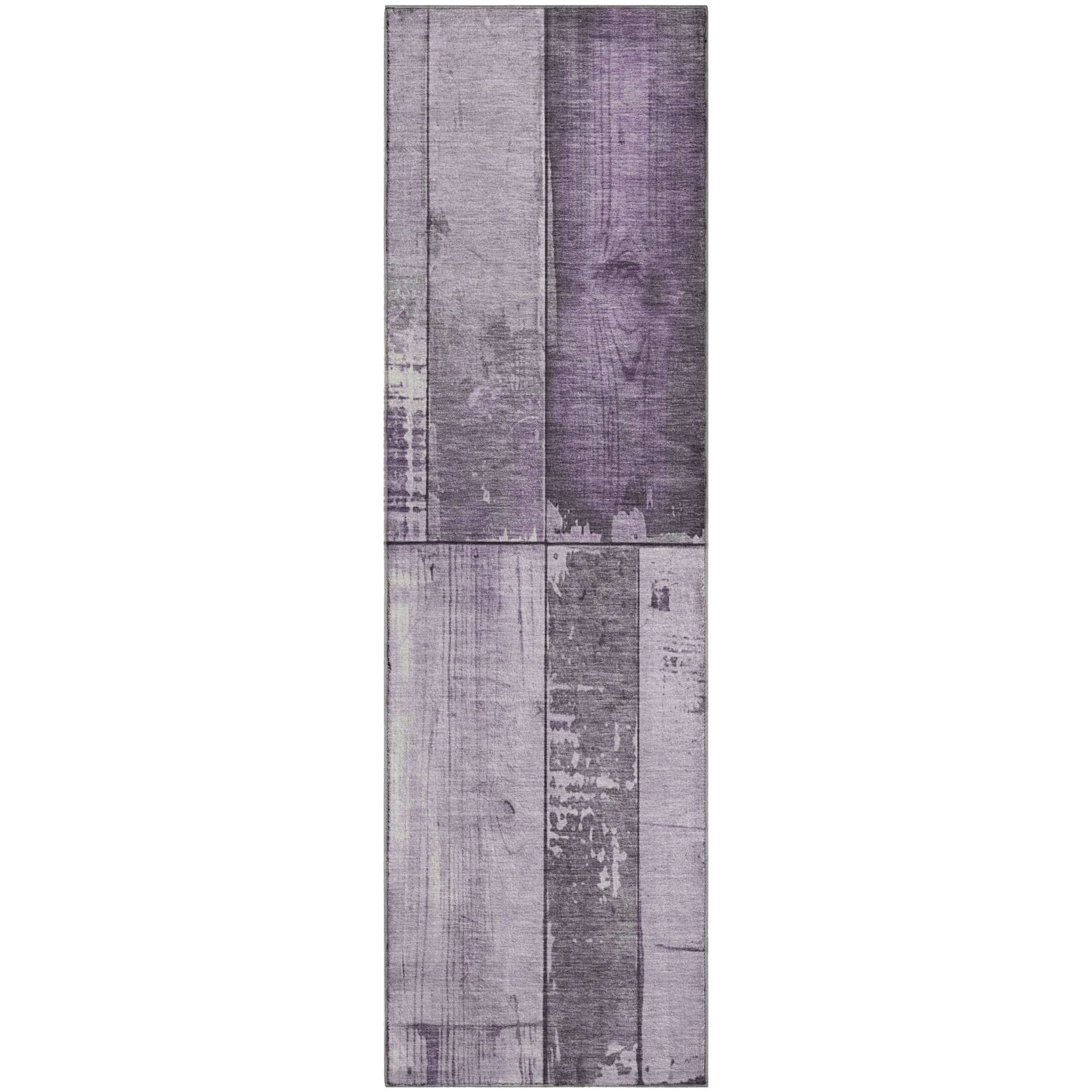 Santorini Machine Washable Transitional Purple Rug 2'3" x 7'6" #shape_Runner