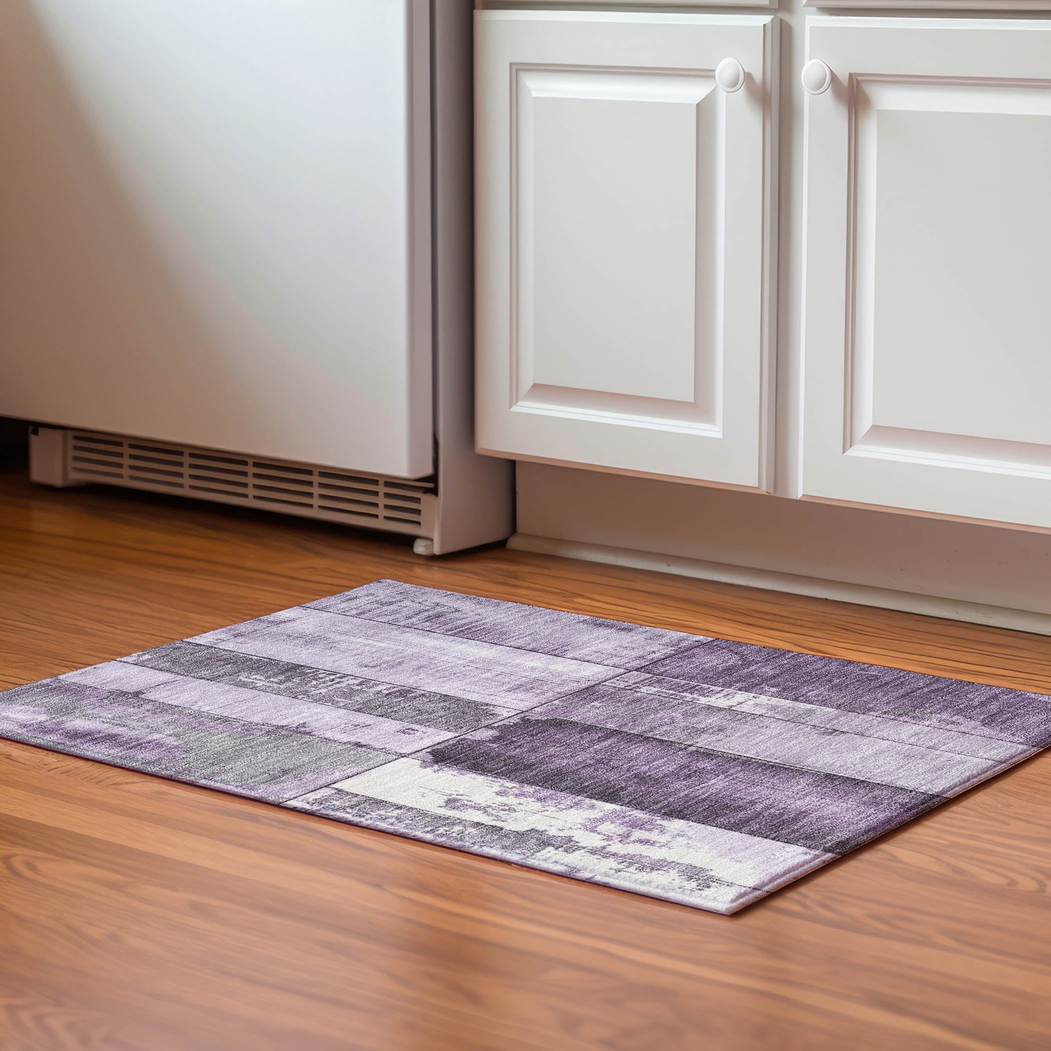 Santorini Machine Washable Transitional Purple Rug 1'8" x 2'6" #shape_Rectangle