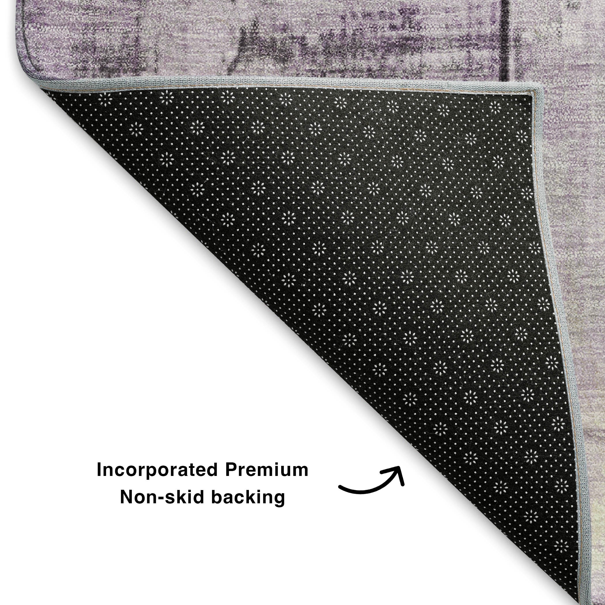 Santorini Machine Washable Transitional Purple Rug 1'8" x 2'6" #shape_Rectangle