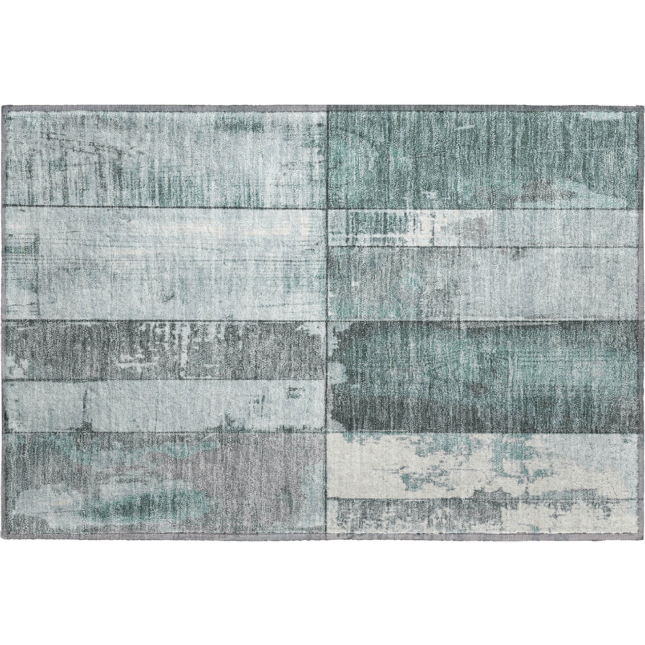 Santorini Machine Washable Transitional Seafoam Blue Rug 1'8" x 2'6" #shape_Rectangle