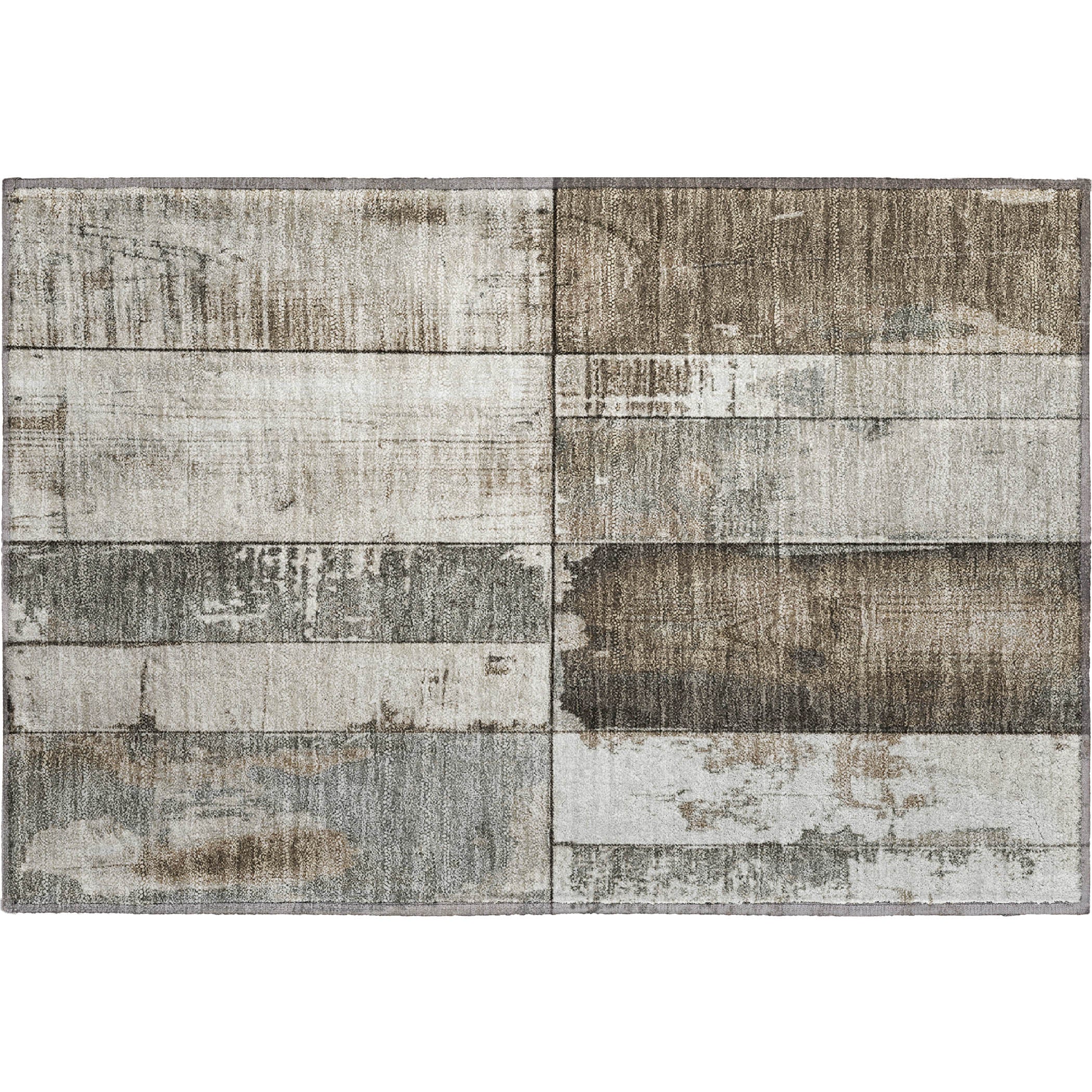 Santorini Machine Washable Transitional Taupe Brown Rug 1'8" x 2'6" #shape_Rectangle