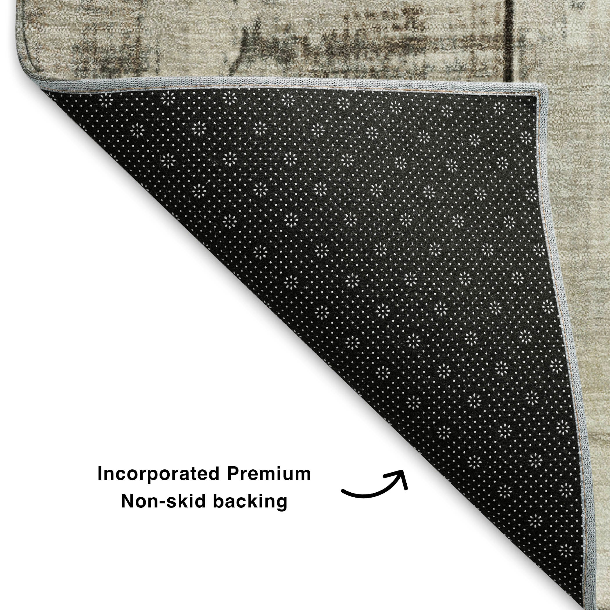 Santorini Machine Washable Transitional Taupe Brown Rug 1'8" x 2'6" #shape_Rectangle