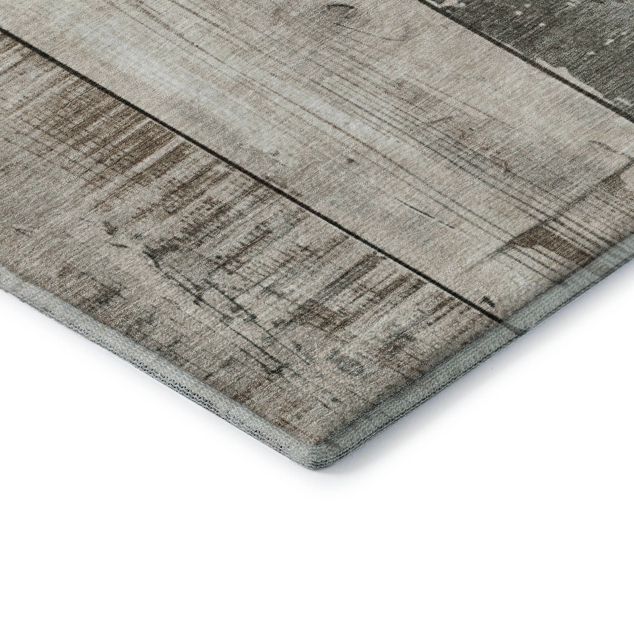 Santorini Machine Washable Transitional Taupe Brown Rug 1'8" x 2'6" #shape_Rectangle