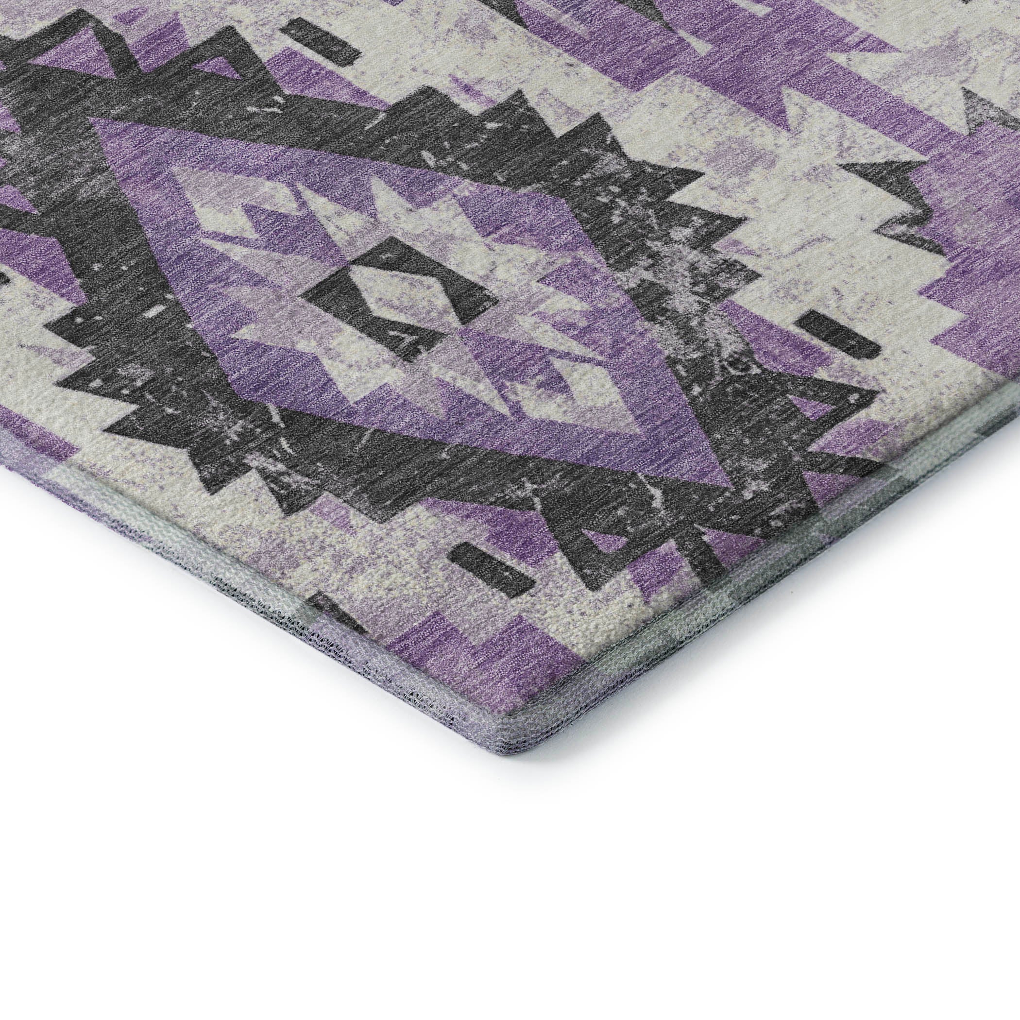 Reykjavik Machine Washable Transitional Purple Rug 1'8" x 2'6" #shape_Rectangle