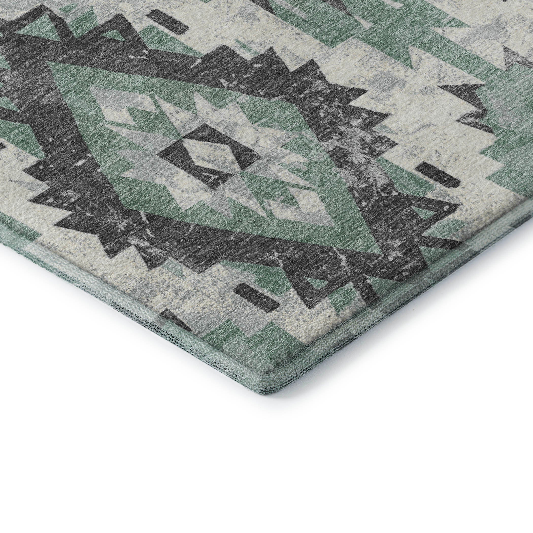 Reykjavik Machine Washable Transitional Seafoam Blue Rug 1'8" x 2'6" #shape_Rectangle