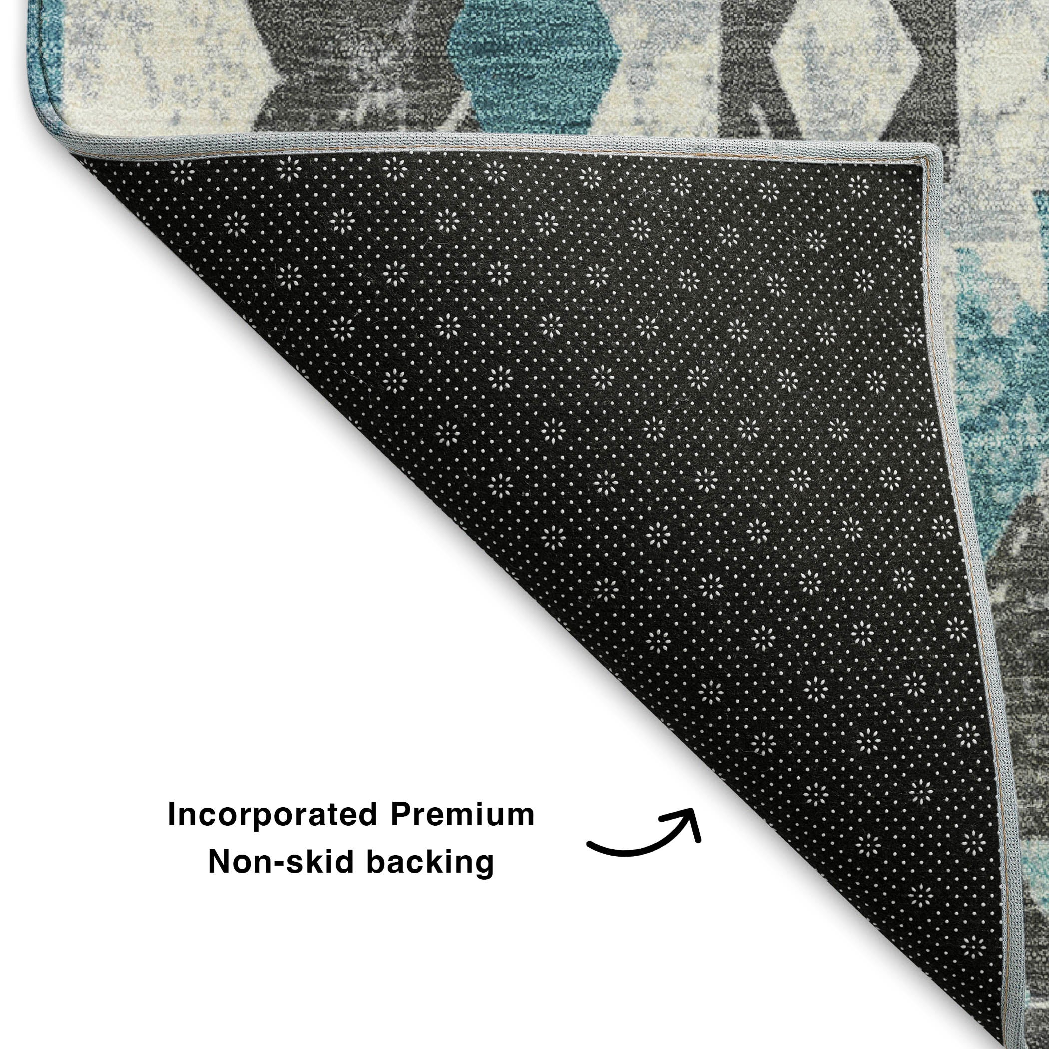 Reykjavik Machine Washable Transitional Teal Rug 1'8" x 2'6" #shape_Rectangle
