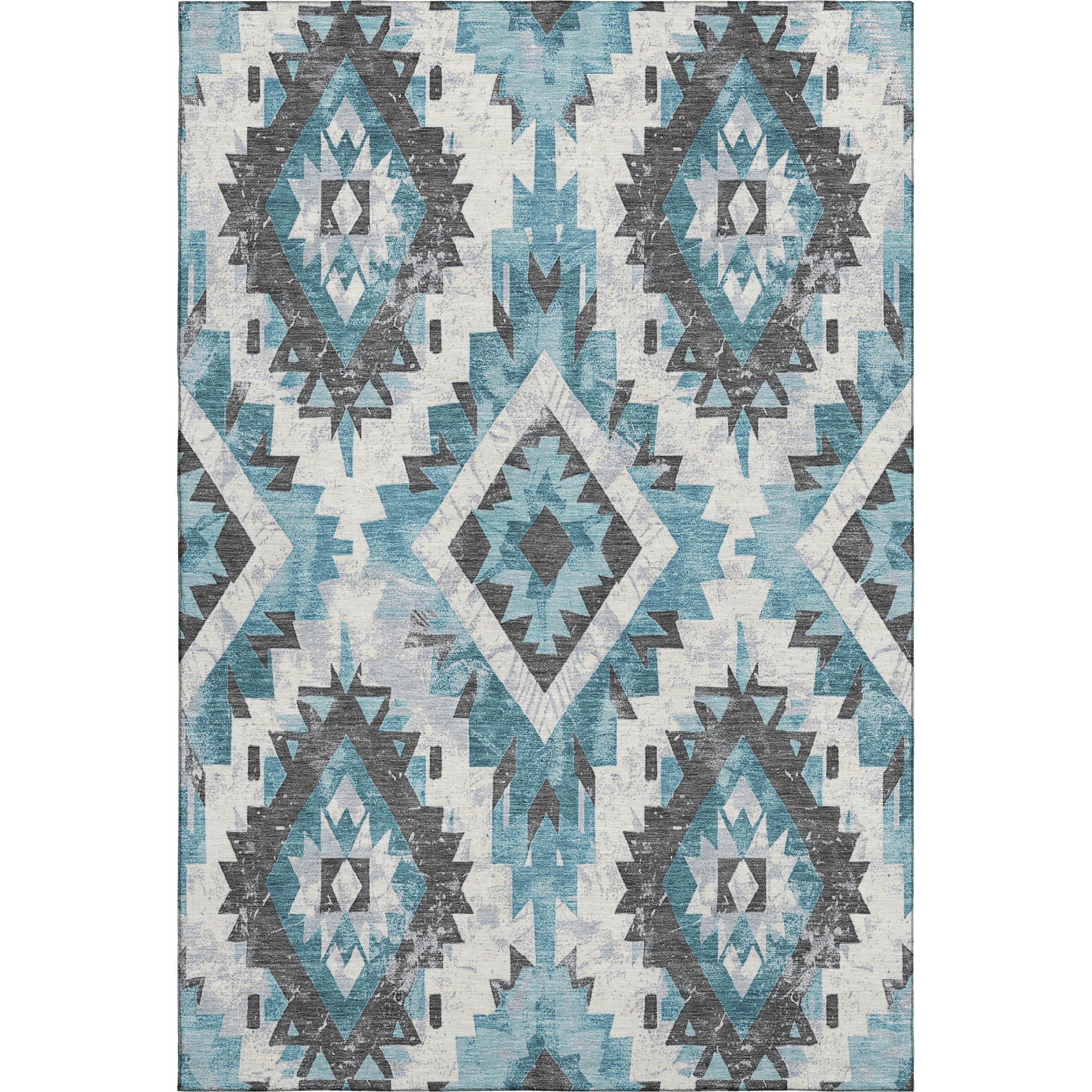 Reykjavik Machine Washable Transitional Teal Rug 2'6" x 3'10" #shape_Rectangle