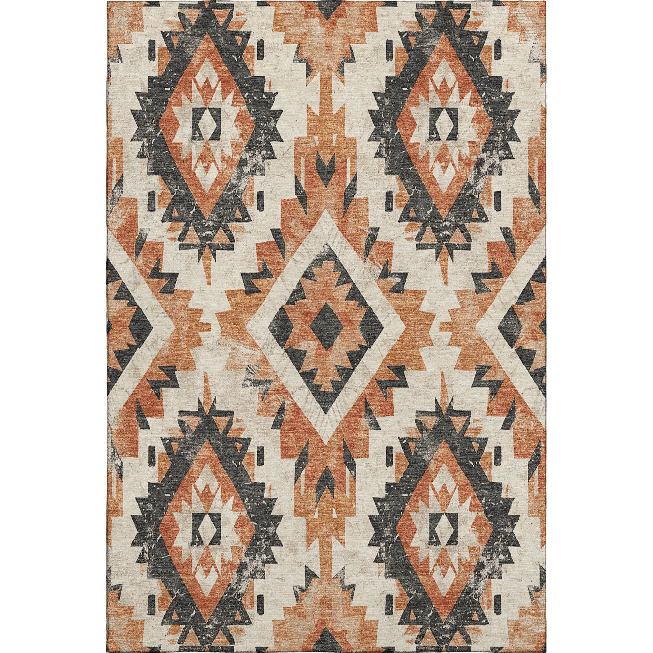 Reykjavik Machine Washable Transitional Terracotta Orange Rug 2'6" x 3'10" #shape_Rectangle