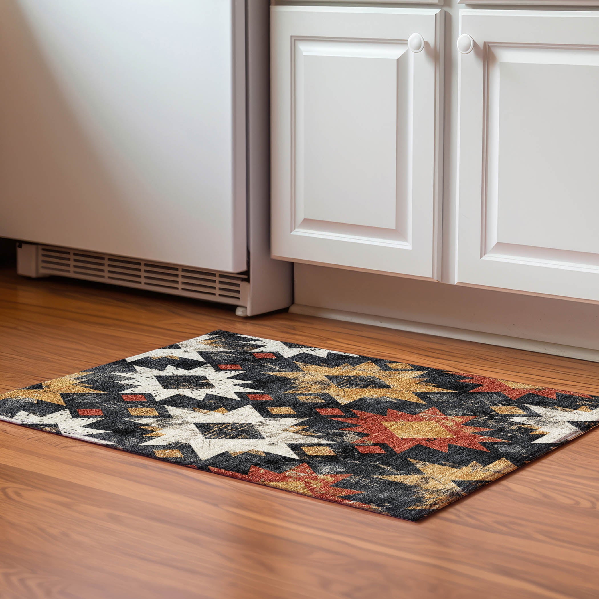 Valletta Machine Washable Transitional Black Rug 1'8" x 2'6" #shape_Rectangle