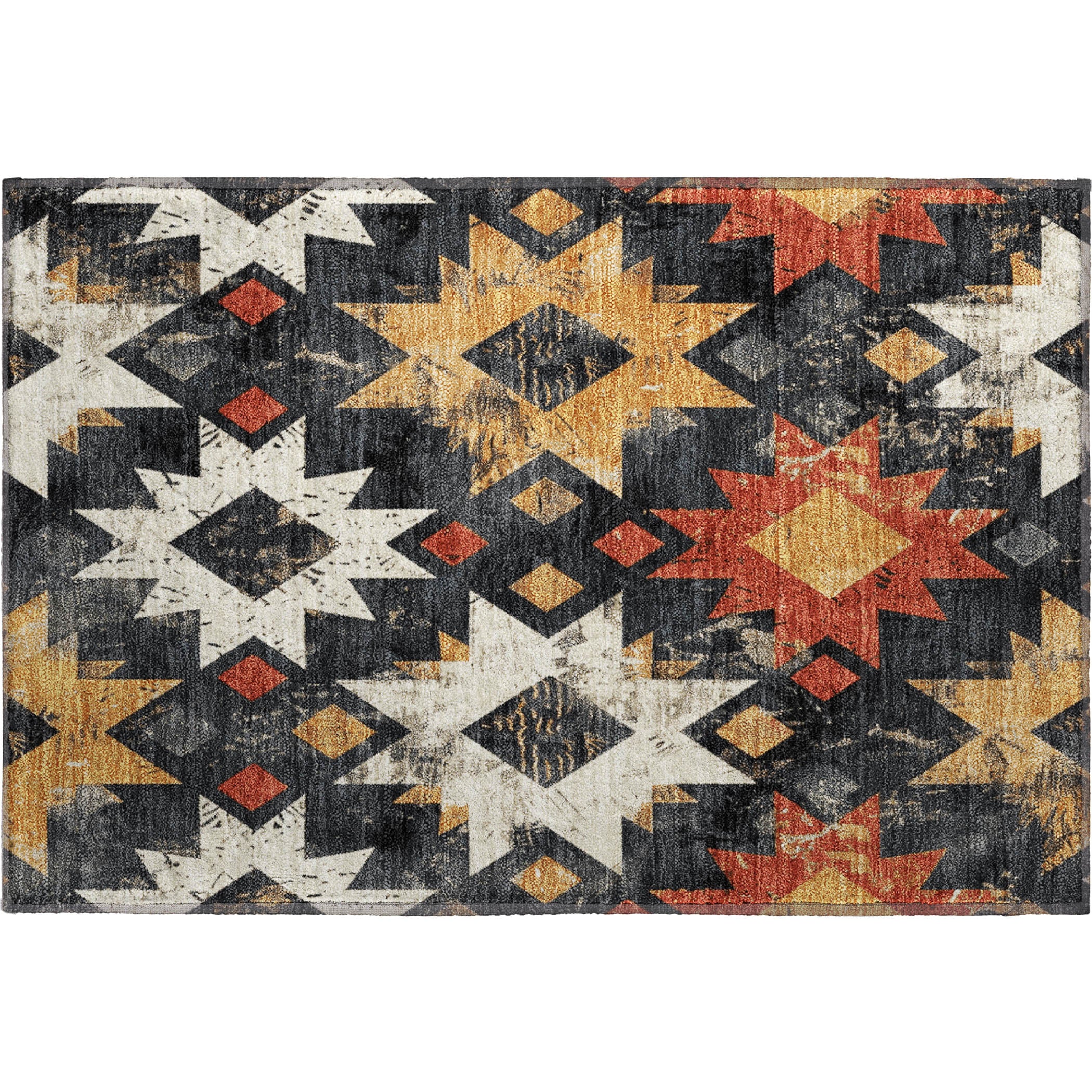 Valletta Machine Washable Transitional Black Rug 1'8" x 2'6" #shape_Rectangle