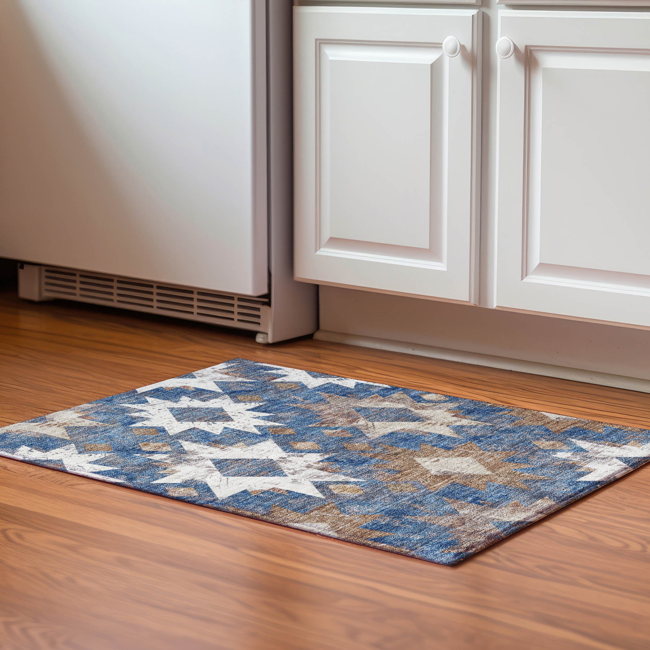 Valletta Machine Washable Transitional Blue Rug 1'8" x 2'6" #shape_Rectangle