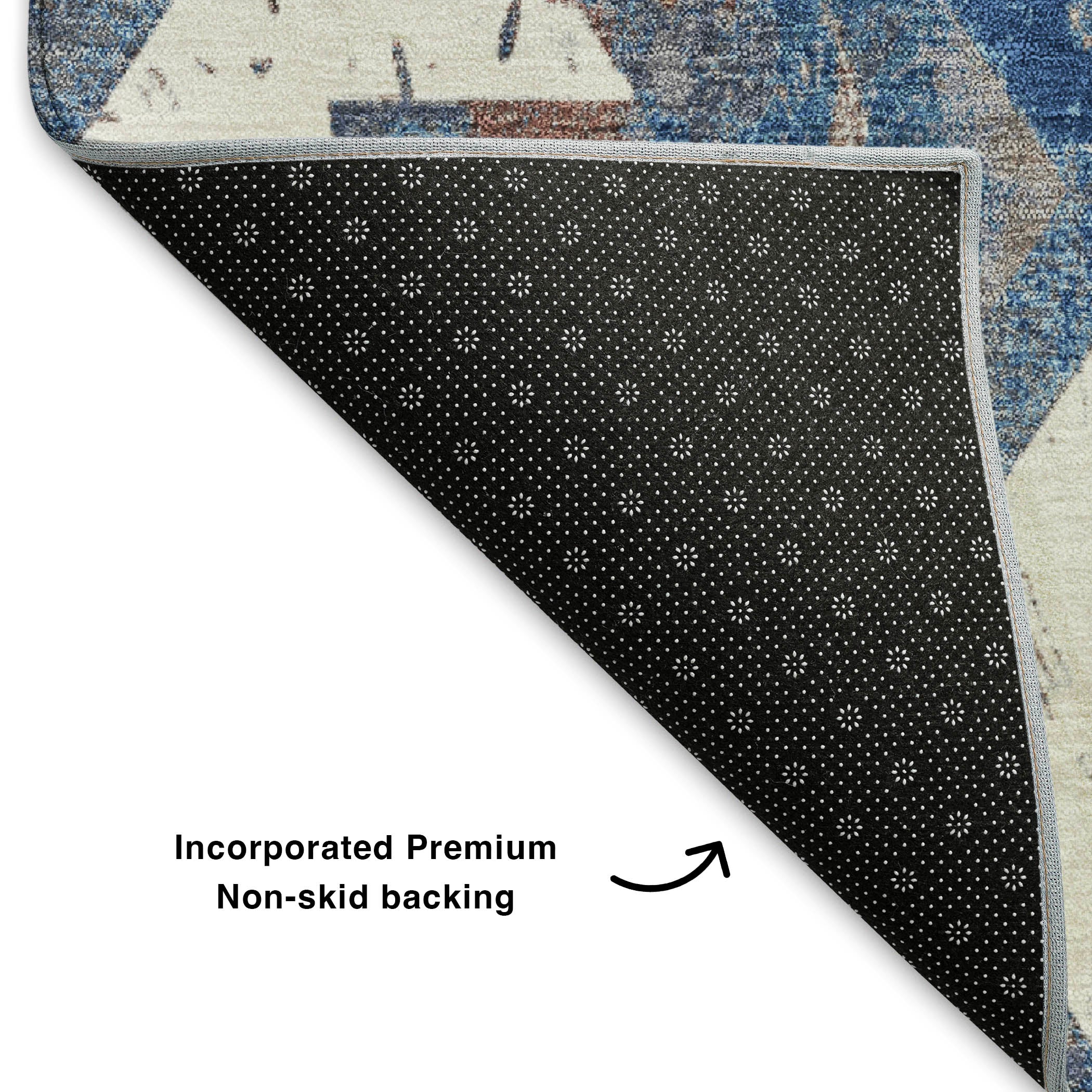 Valletta Machine Washable Transitional Blue Rug 1'8" x 2'6" #shape_Rectangle