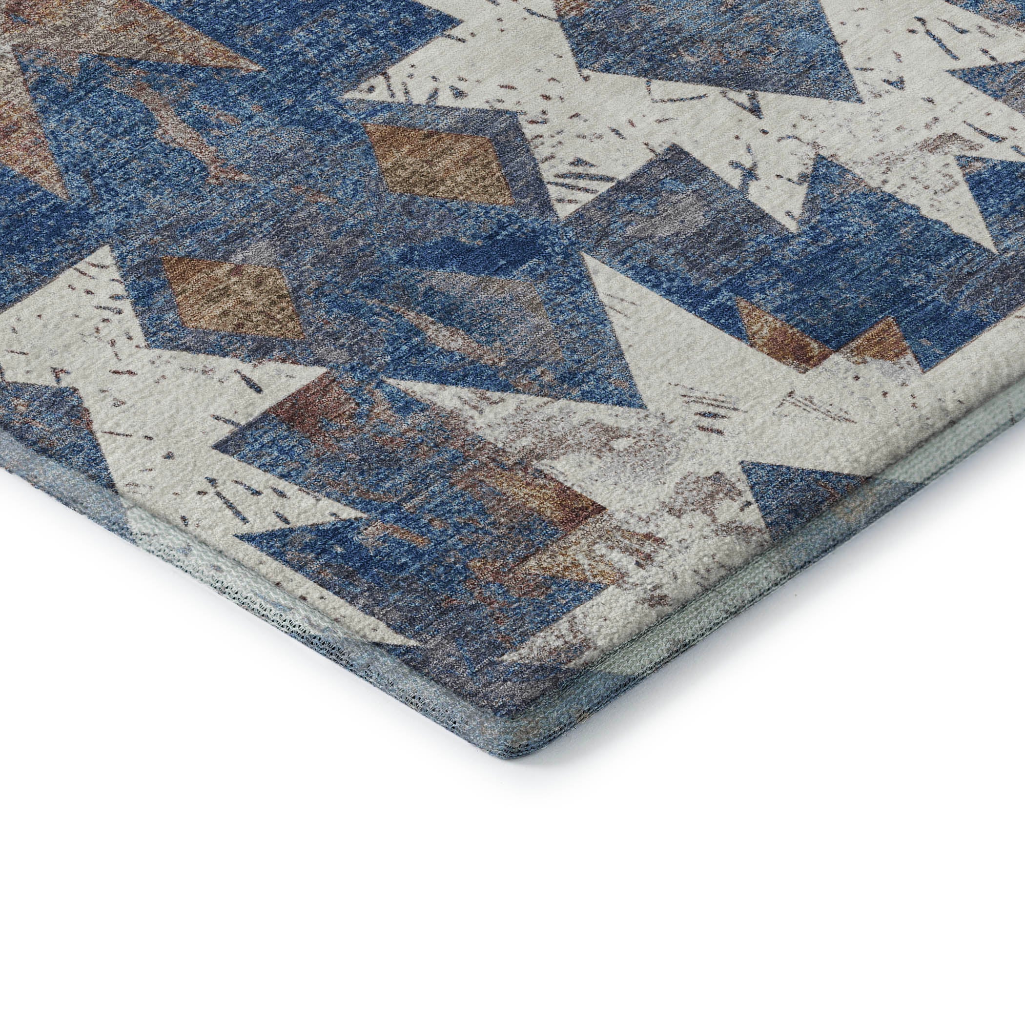 Valletta Machine Washable Transitional Blue Rug 1'8" x 2'6" #shape_Rectangle