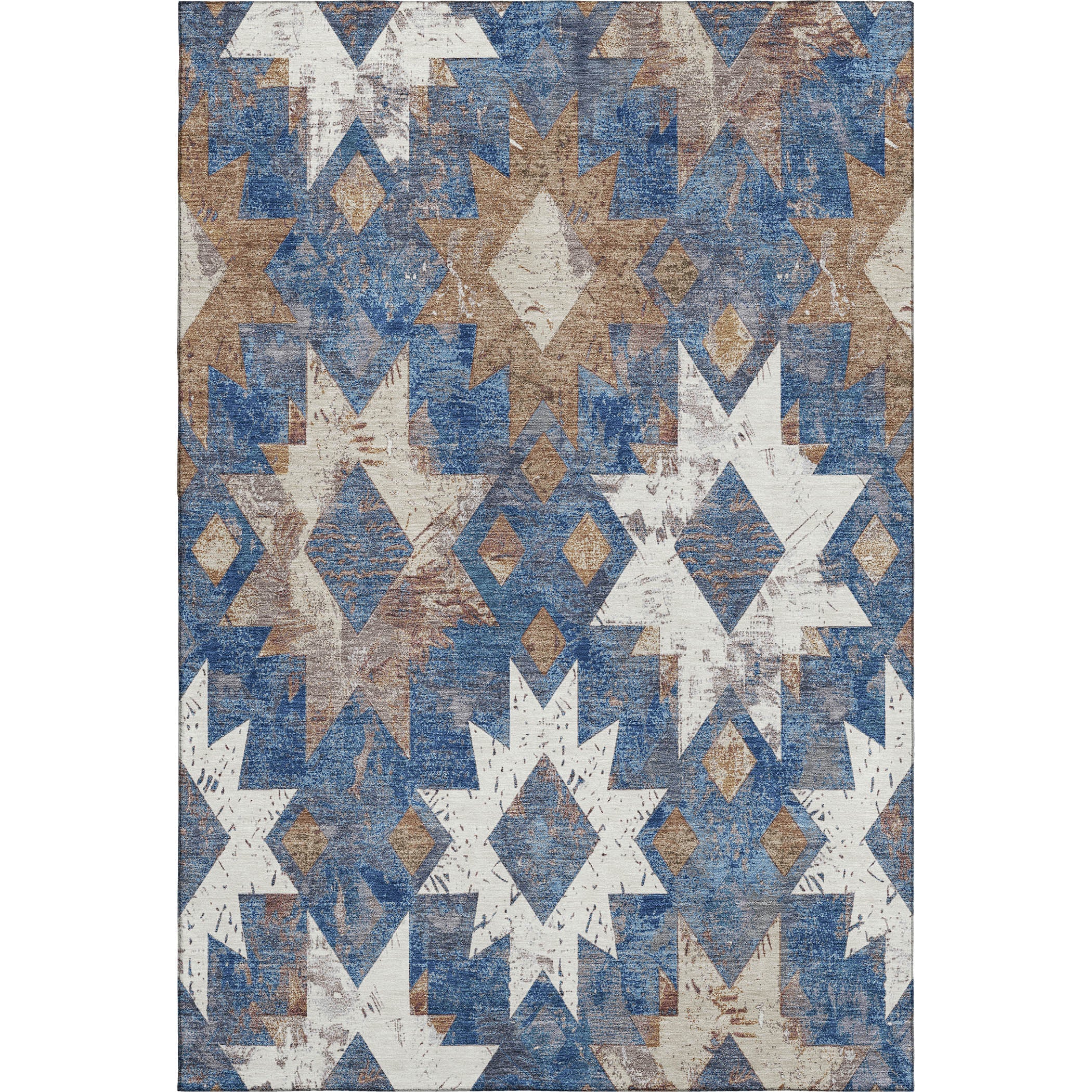 Valletta Machine Washable Transitional Blue Rug 2'6" x 3'10" #shape_Rectangle