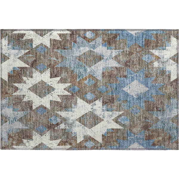 Valletta Machine Washable Transitional Brown Rug 1'8" x 2'6"