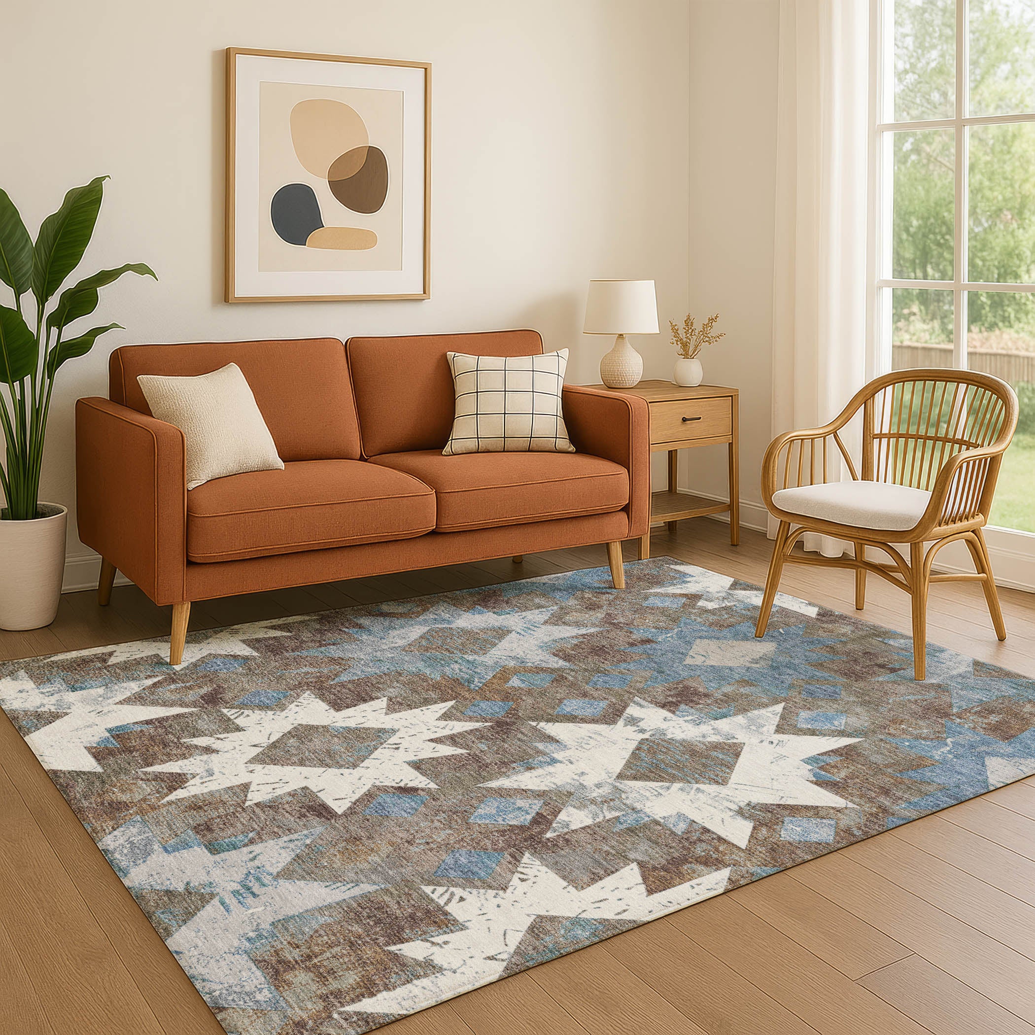 Valletta Machine Washable Transitional Brown Rug 2'6" x 3'10" #shape_Rectangle