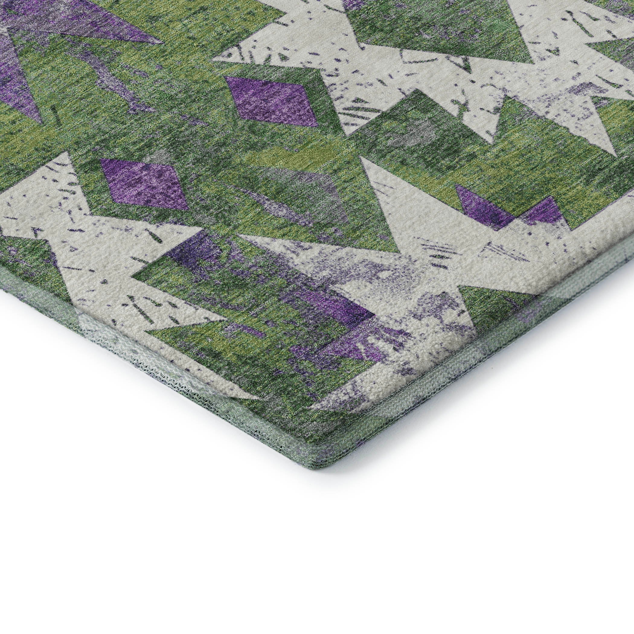 Valletta Machine Washable Transitional Green Rug 1'8" x 2'6" #shape_Rectangle