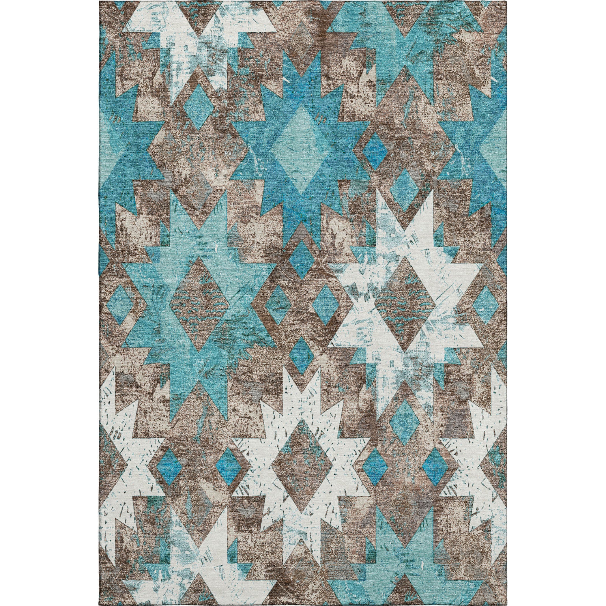 Valletta Machine Washable Transitional Teal Rug 2'6" x 3'10" #shape_Rectangle