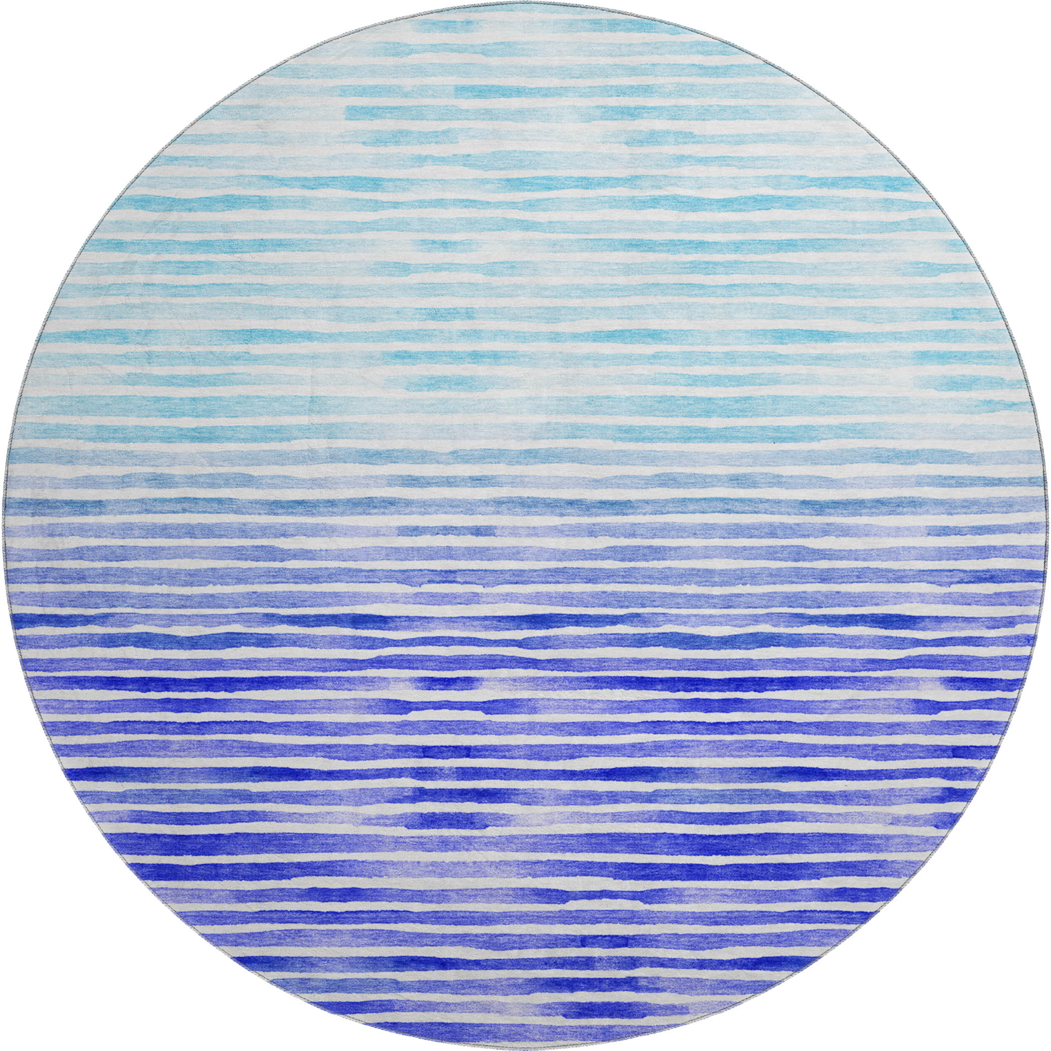 Sarajevo Machine Washable Coastal Blue Rug 8' x 8' #shape_Round
