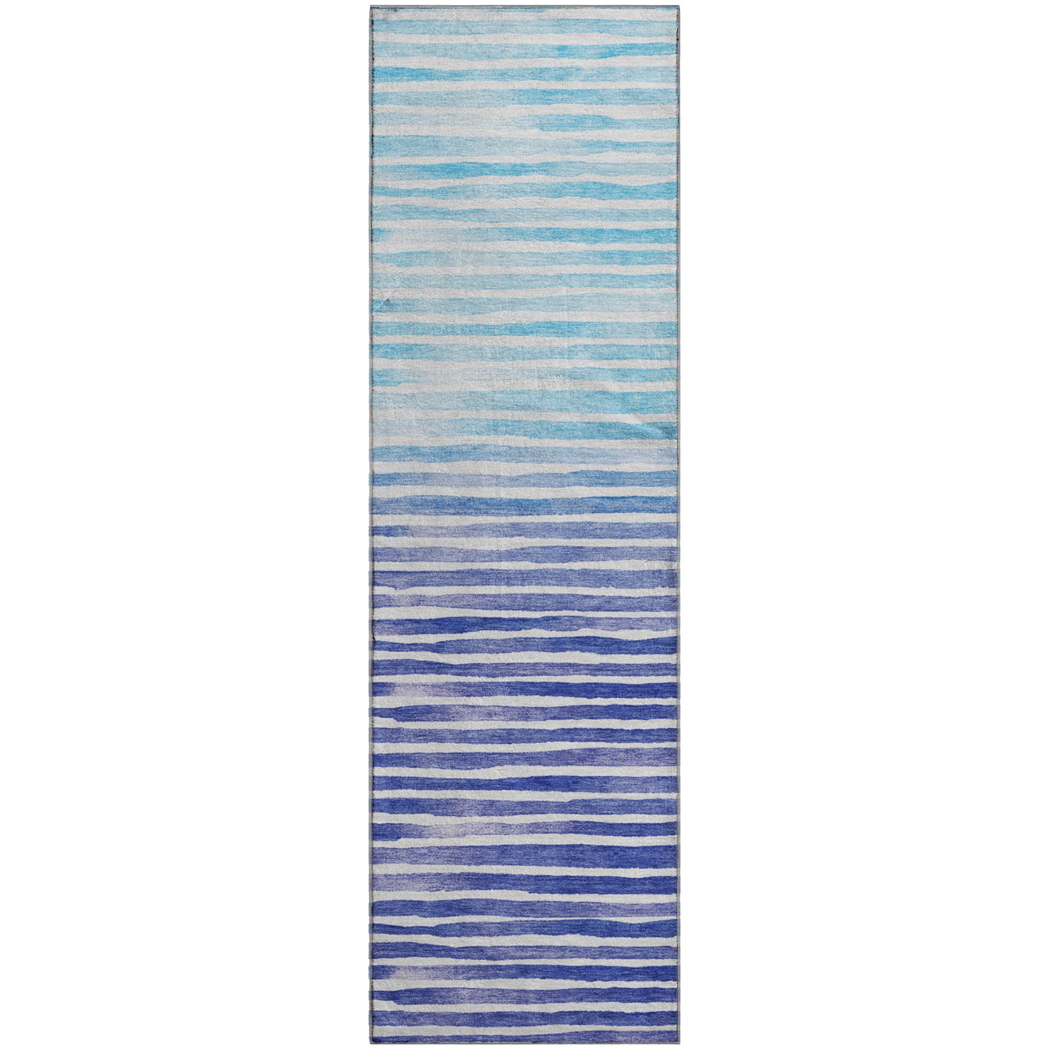Sarajevo Machine Washable Coastal Blue Rug 2'3" x 7'6" #shape_Runner