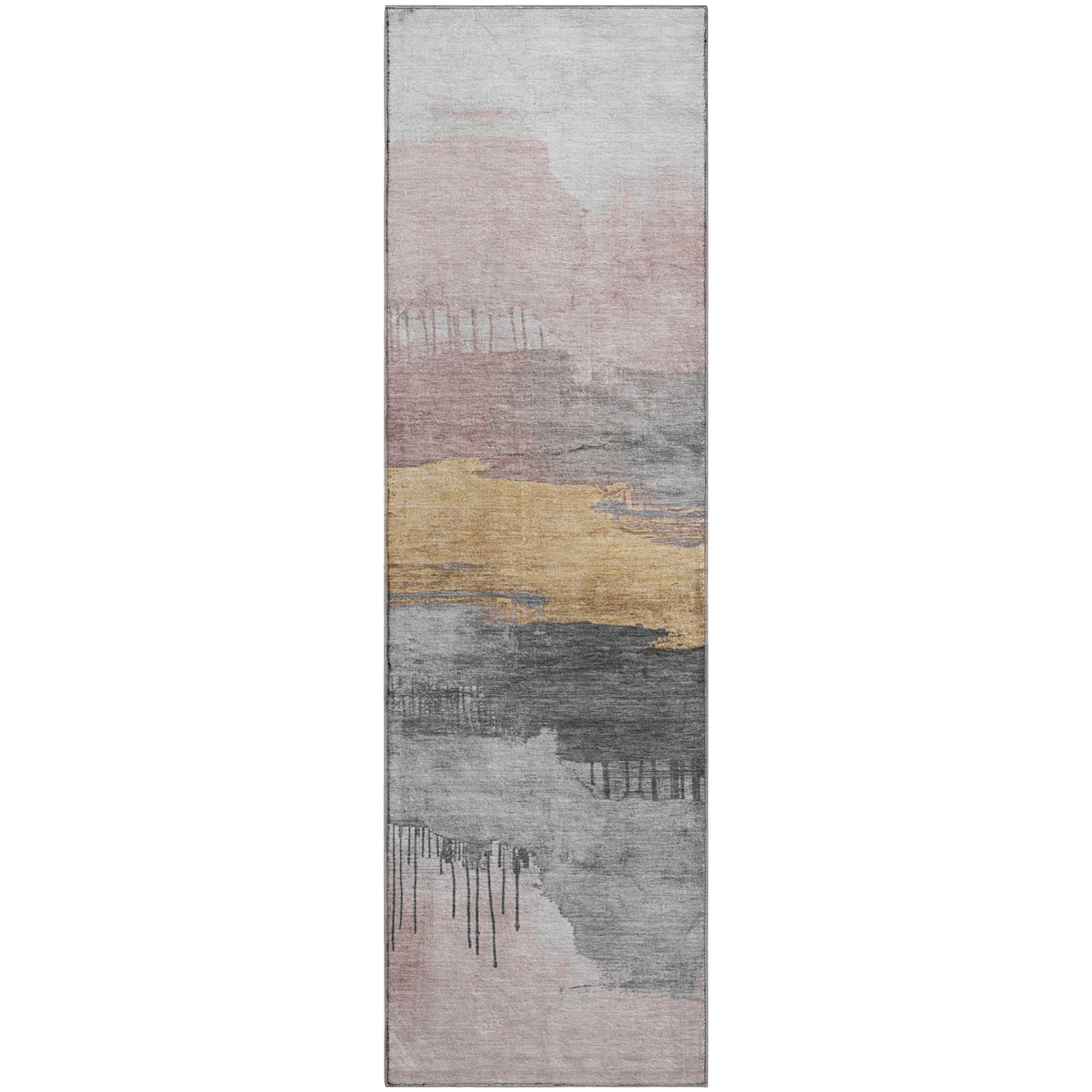 Salzburg Machine Washable Transitional Blush Pink Rug 2'3" x 7'6" #shape_Runner