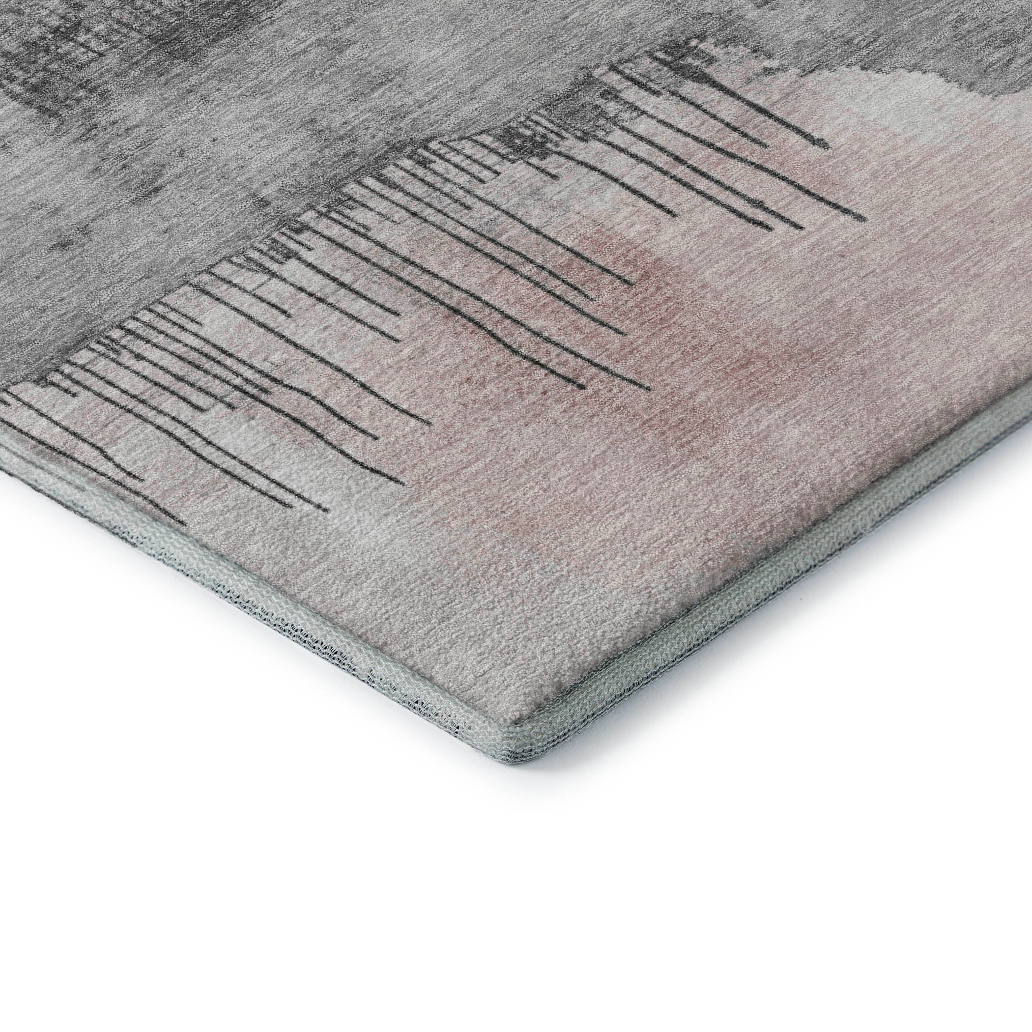 Salzburg Machine Washable Transitional Blush Pink Rug 1'8" x 2'6" #shape_Rectangle
