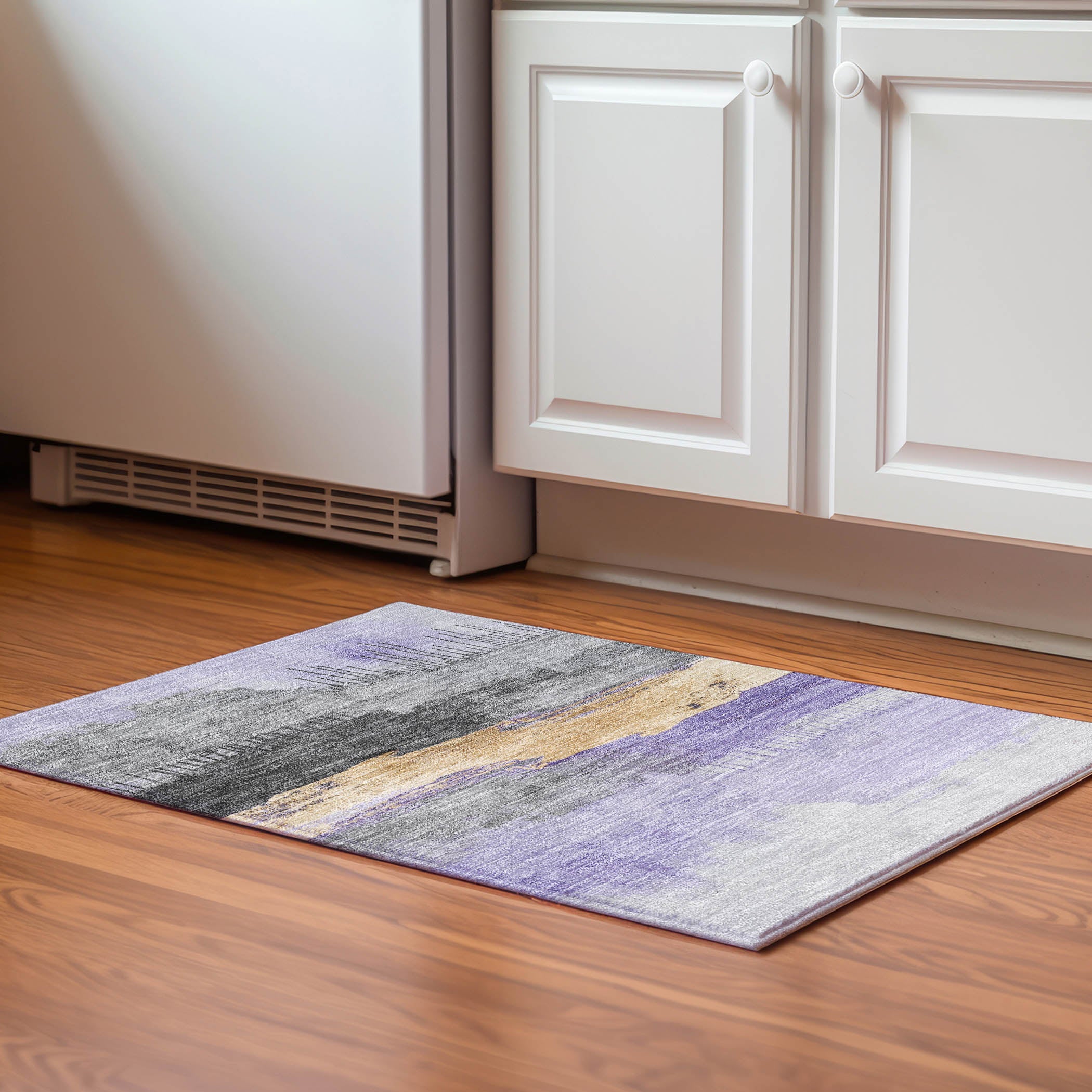 Salzburg Machine Washable Transitional Lavender Purple Rug 1'8" x 2'6" #shape_Rectangle