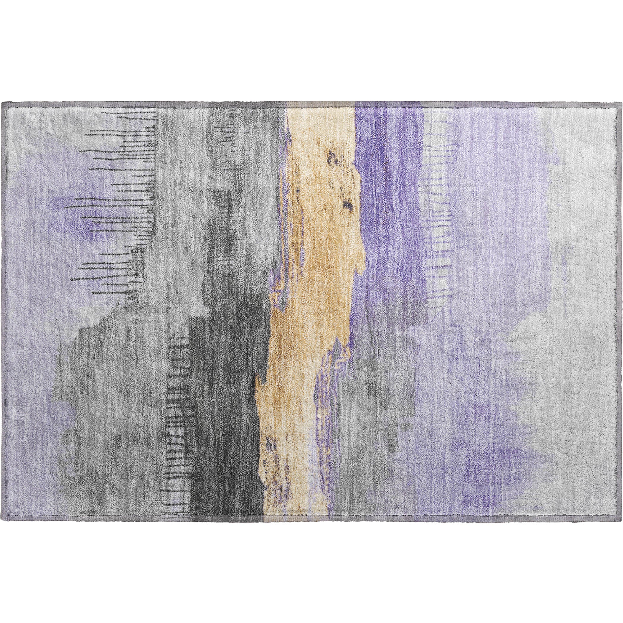 Salzburg Machine Washable Transitional Lavender Purple Rug 1'8" x 2'6" #shape_Rectangle