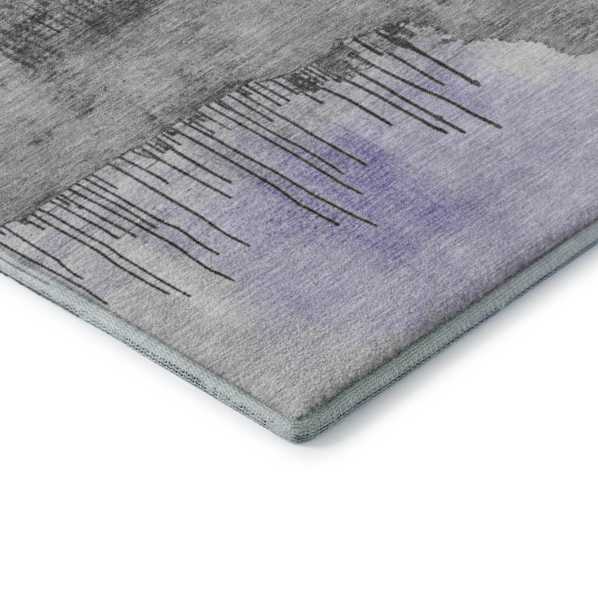 Salzburg Machine Washable Transitional Lavender Purple Rug 1'8" x 2'6" #shape_Rectangle