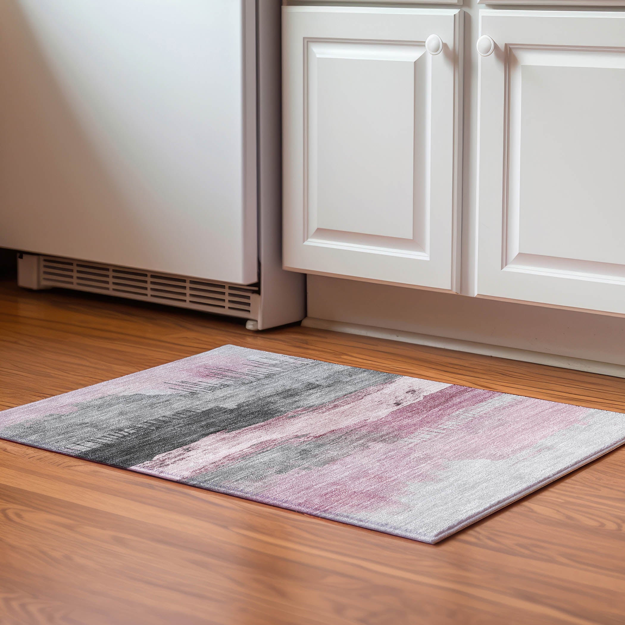 Salzburg Machine Washable Transitional Pink Rug 1'8" x 2'6" #shape_Rectangle