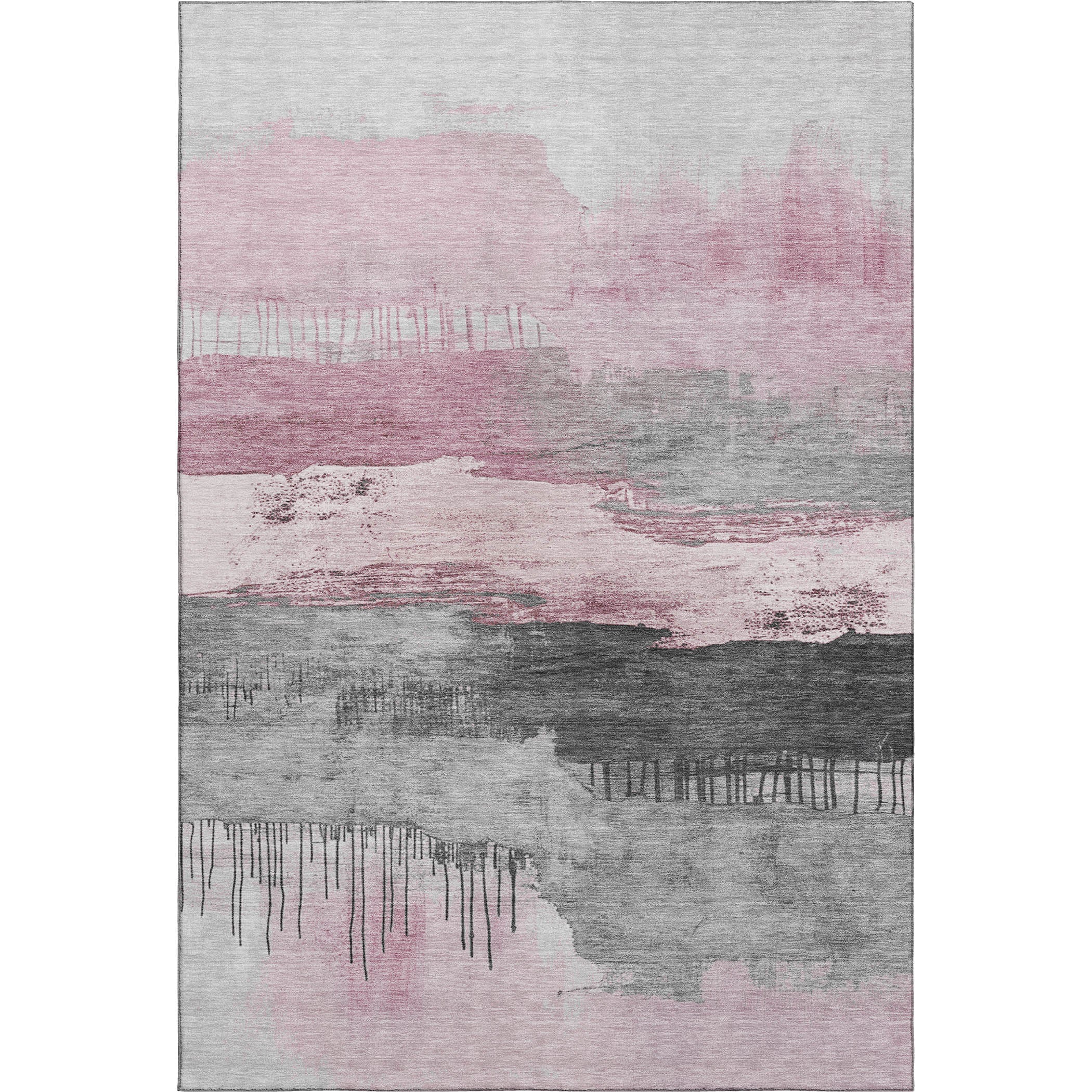 Salzburg Machine Washable Transitional Pink Rug 2'6" x 3'10" #shape_Rectangle