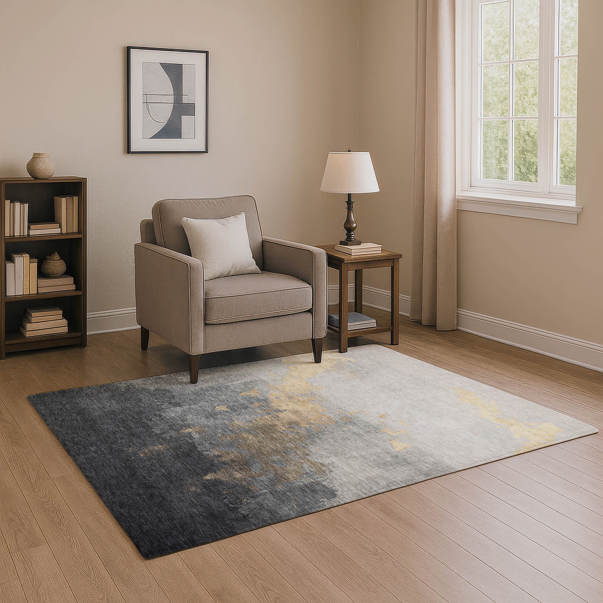Cartagena Machine Washable Transitional Gold Rug 2'6" x 3'10" #shape_Rectangle