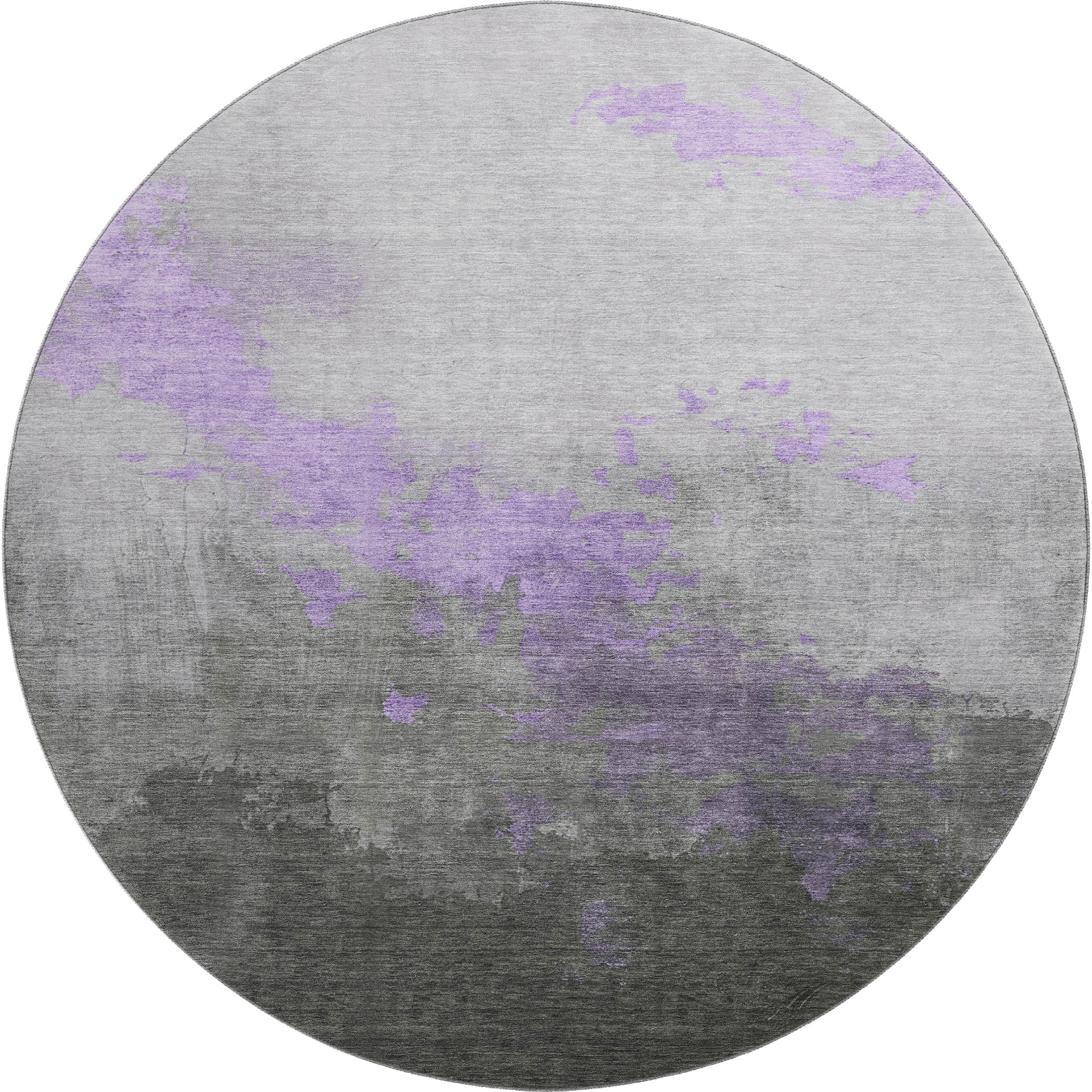 Cartagena Machine Washable Transitional Lavender Purple Rug 8' x 8' #shape_Round