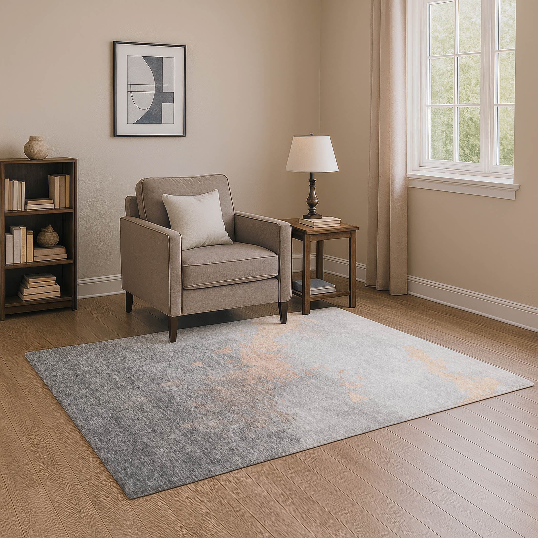 Cartagena Machine Washable Transitional Peach Orange Rug 2'6" x 3'10" #shape_Rectangle
