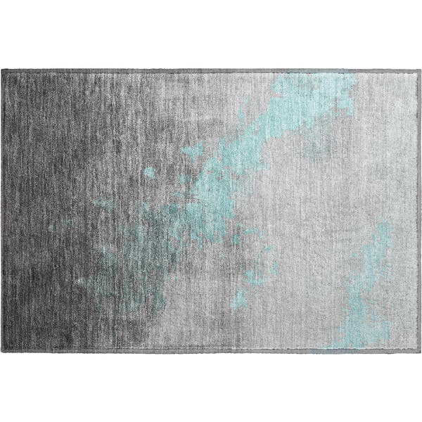 Cartagena Machine Washable Transitional Teal Rug 1'8" x 2'6"