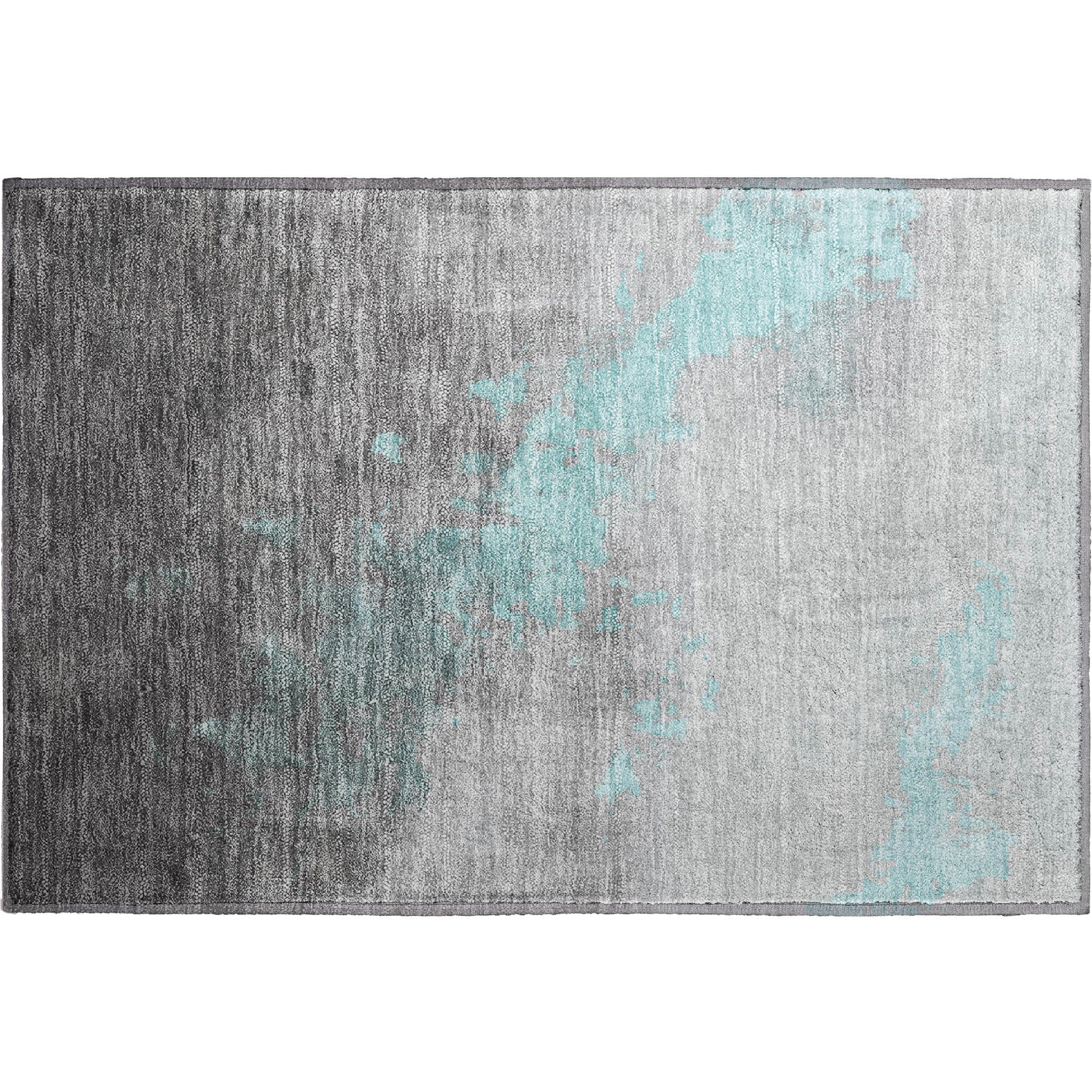 Cartagena Machine Washable Transitional Teal Rug 1'8" x 2'6" #shape_Rectangle